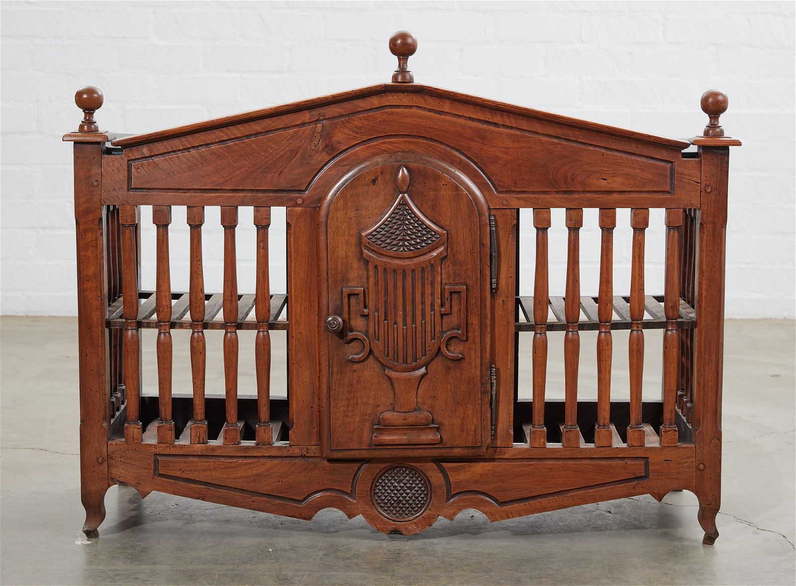 A FRENCH PROVINCIAL BEECHWOOD PANETIERE,