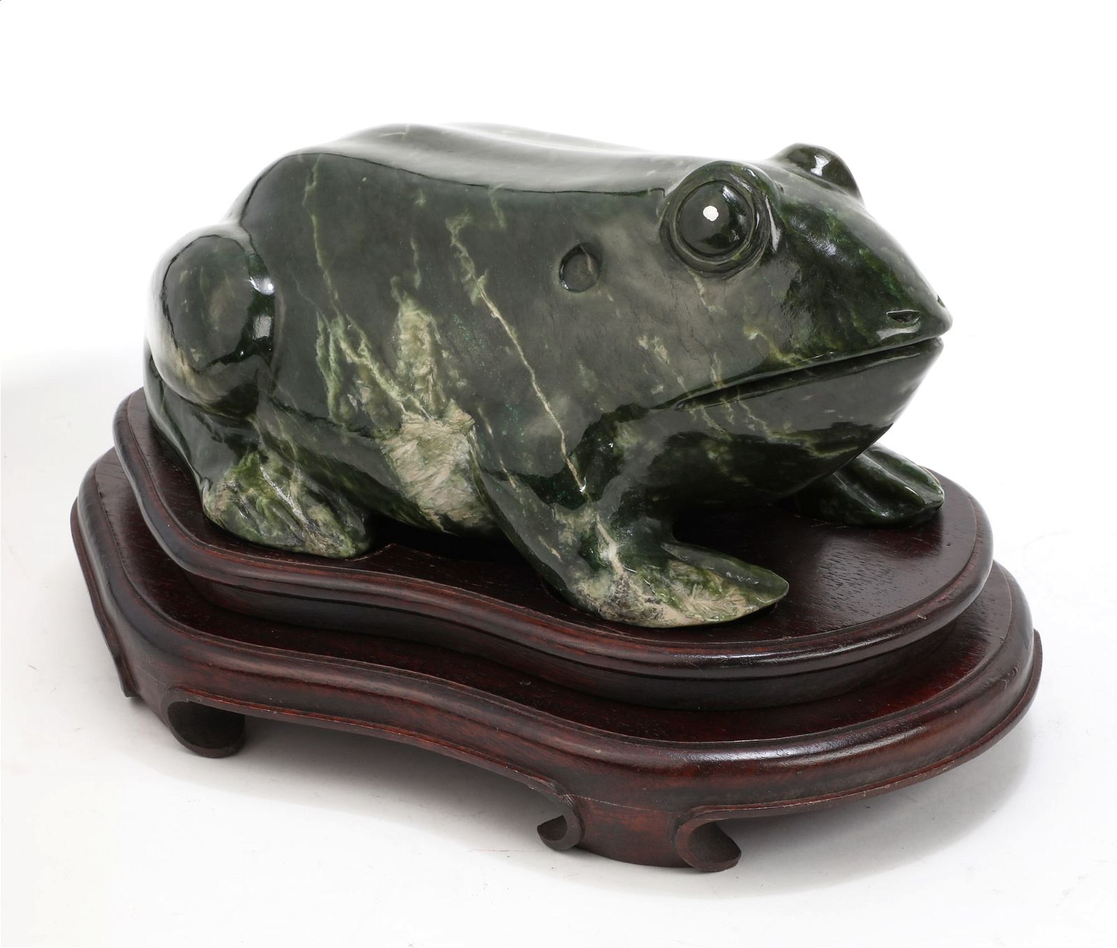 A CHINESE  JADEITE MODEL OF A FROGA