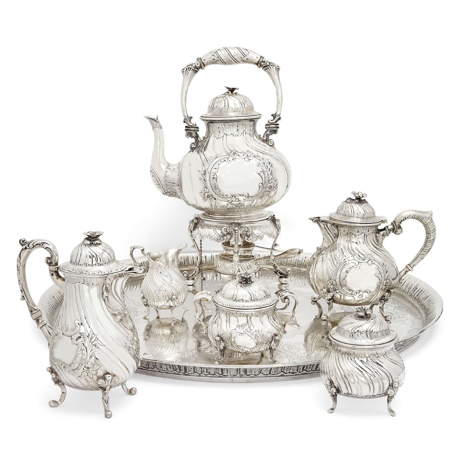 SIX PIECE GERMAN 800 SILVER TEA SERVICE