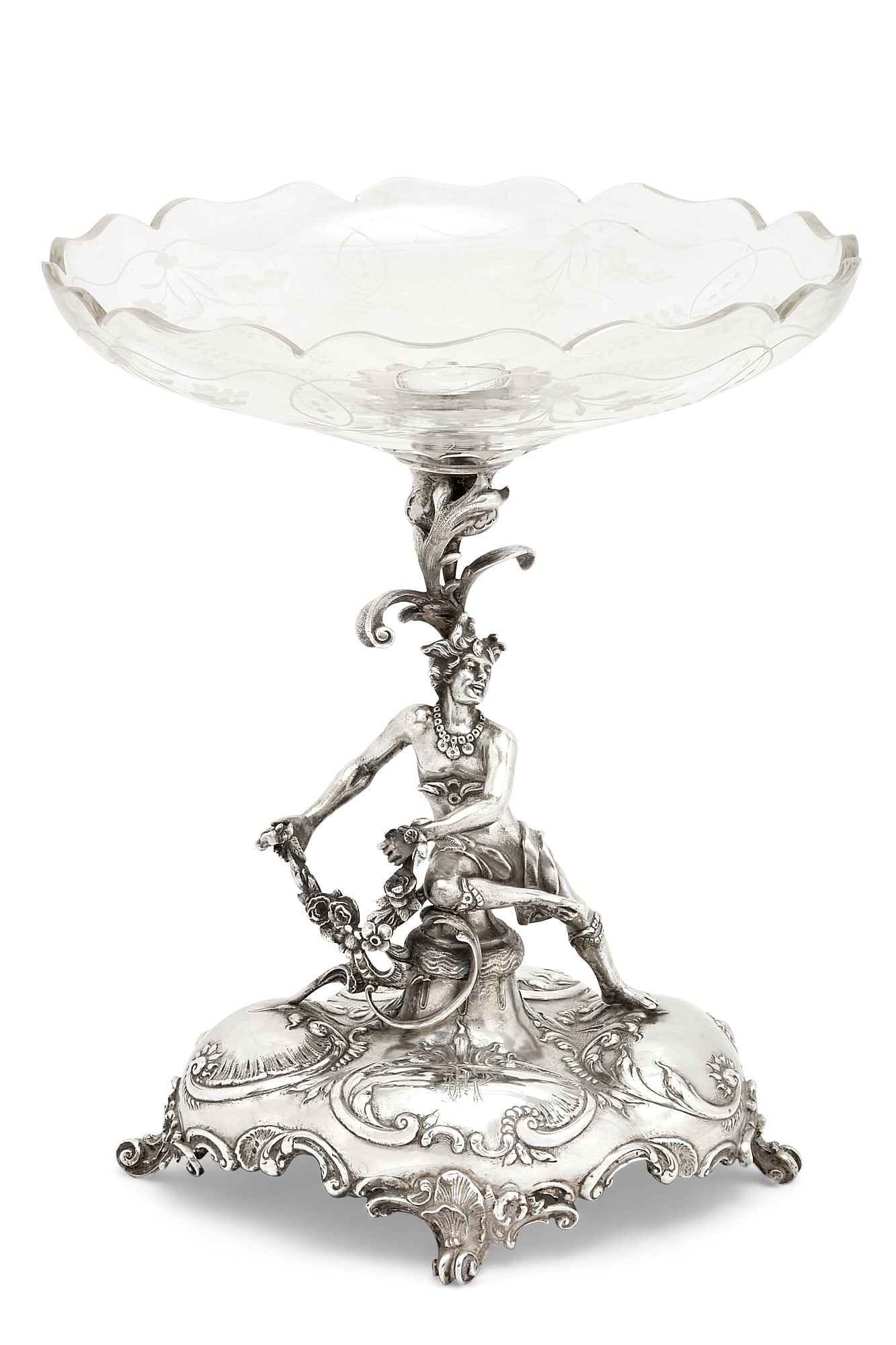 AN AUSTRIAN 800 SILVER AND GLASS