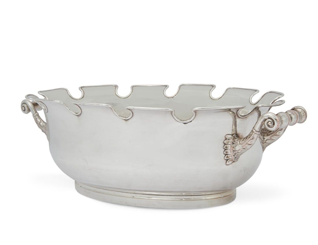 A FRENCH SILVERPLATE OVAL VERRIEREA