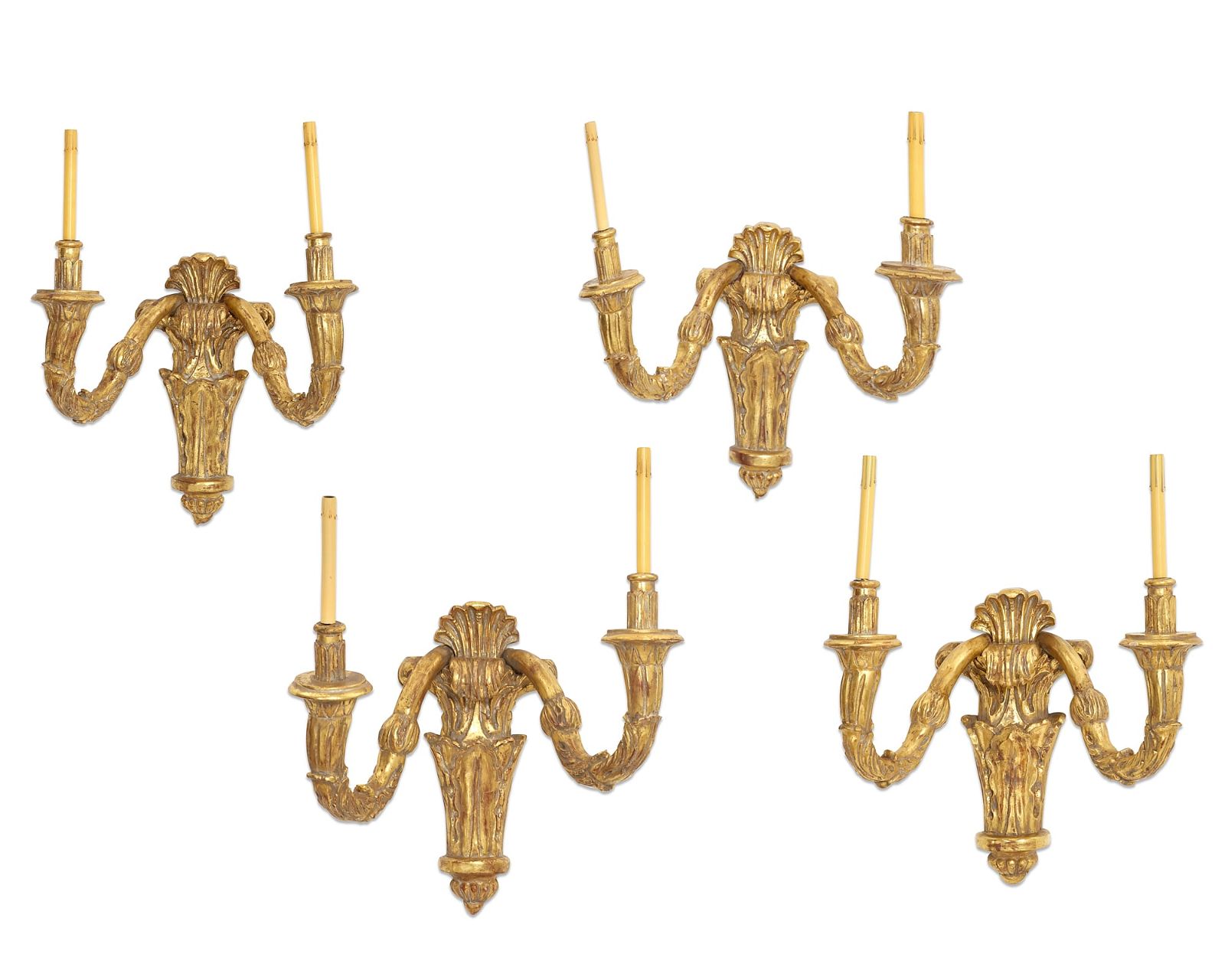 FOUR NEOCLASSICAL STYLE GILTWOOD