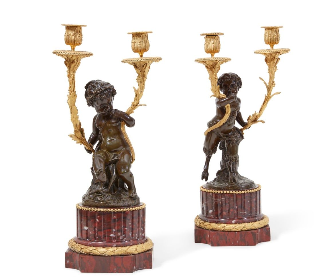 A PAIR OF LOUIS XVI STYLE FIGURAL
