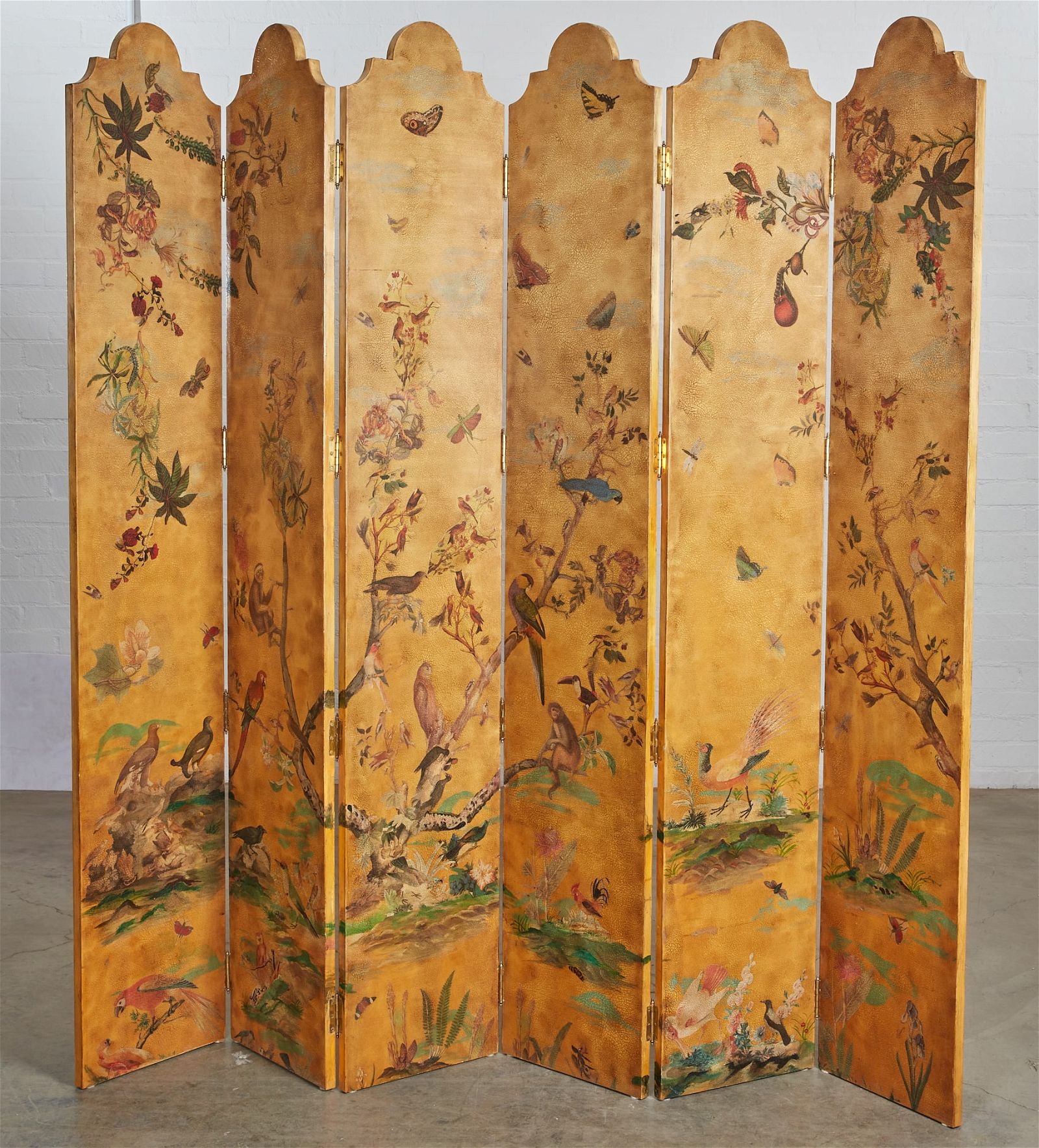 A CONTINENTAL PAINTED SIX PANEL