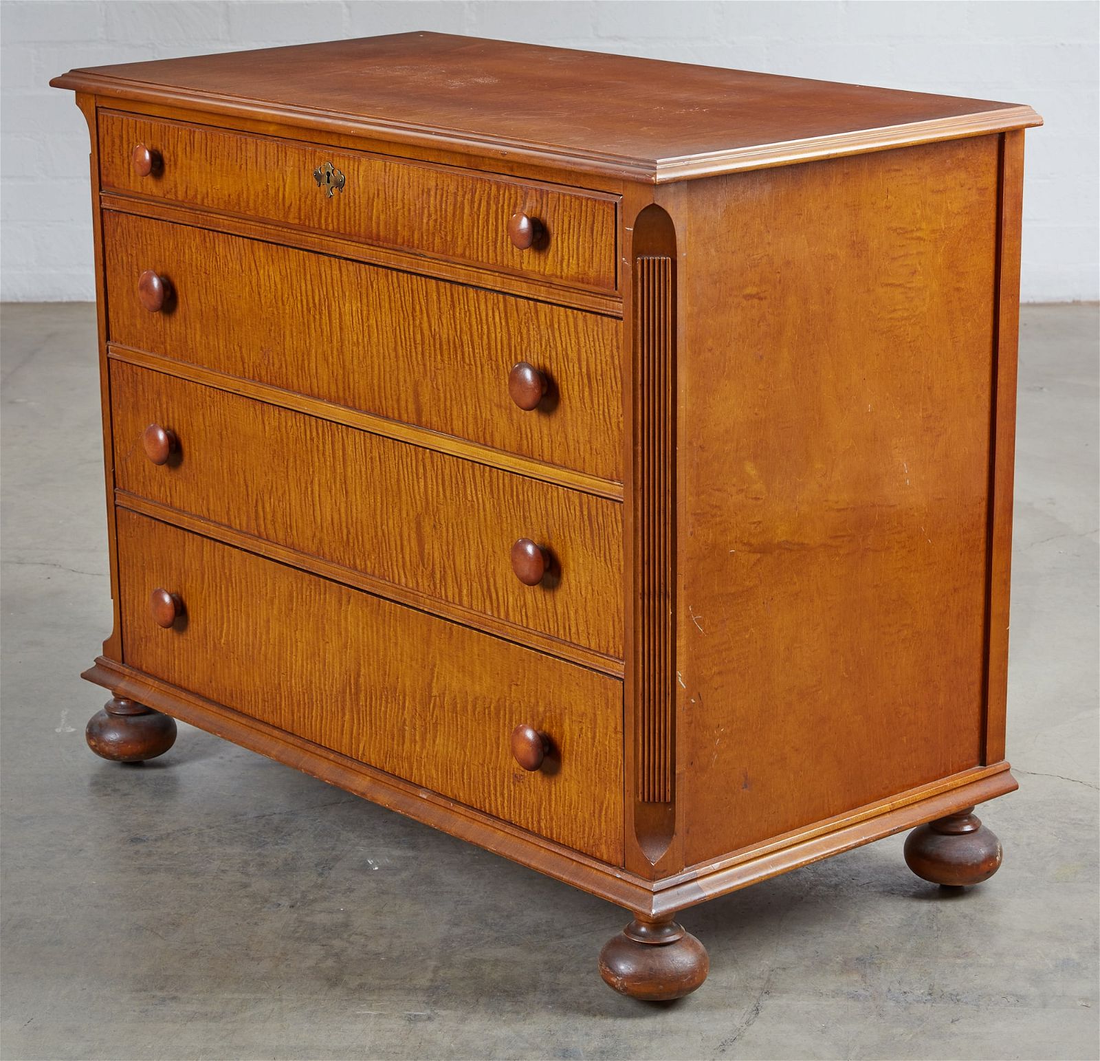 A WILLIAM AND MARY STYLE MAPLE CHEST