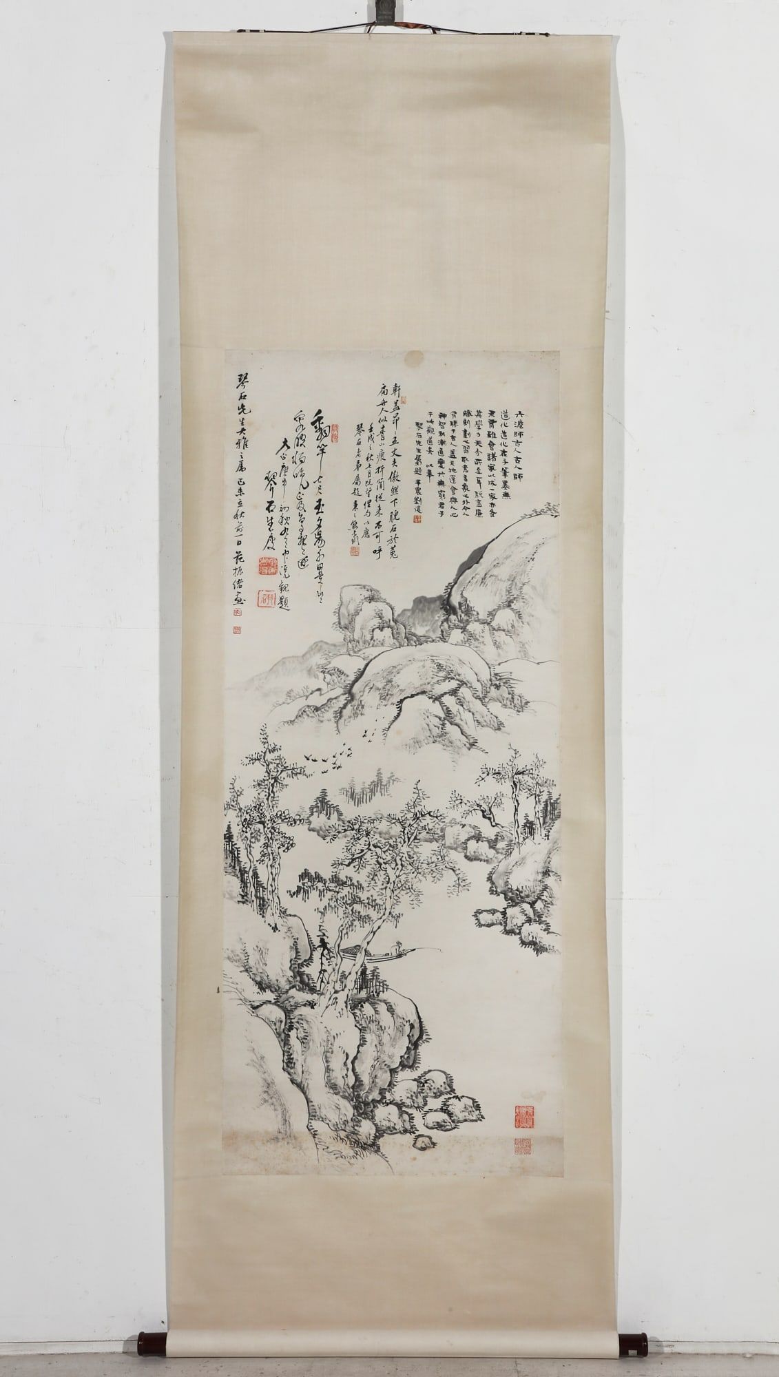 A CHINESE SCROLL DEPICTING A LANDSCAPEA