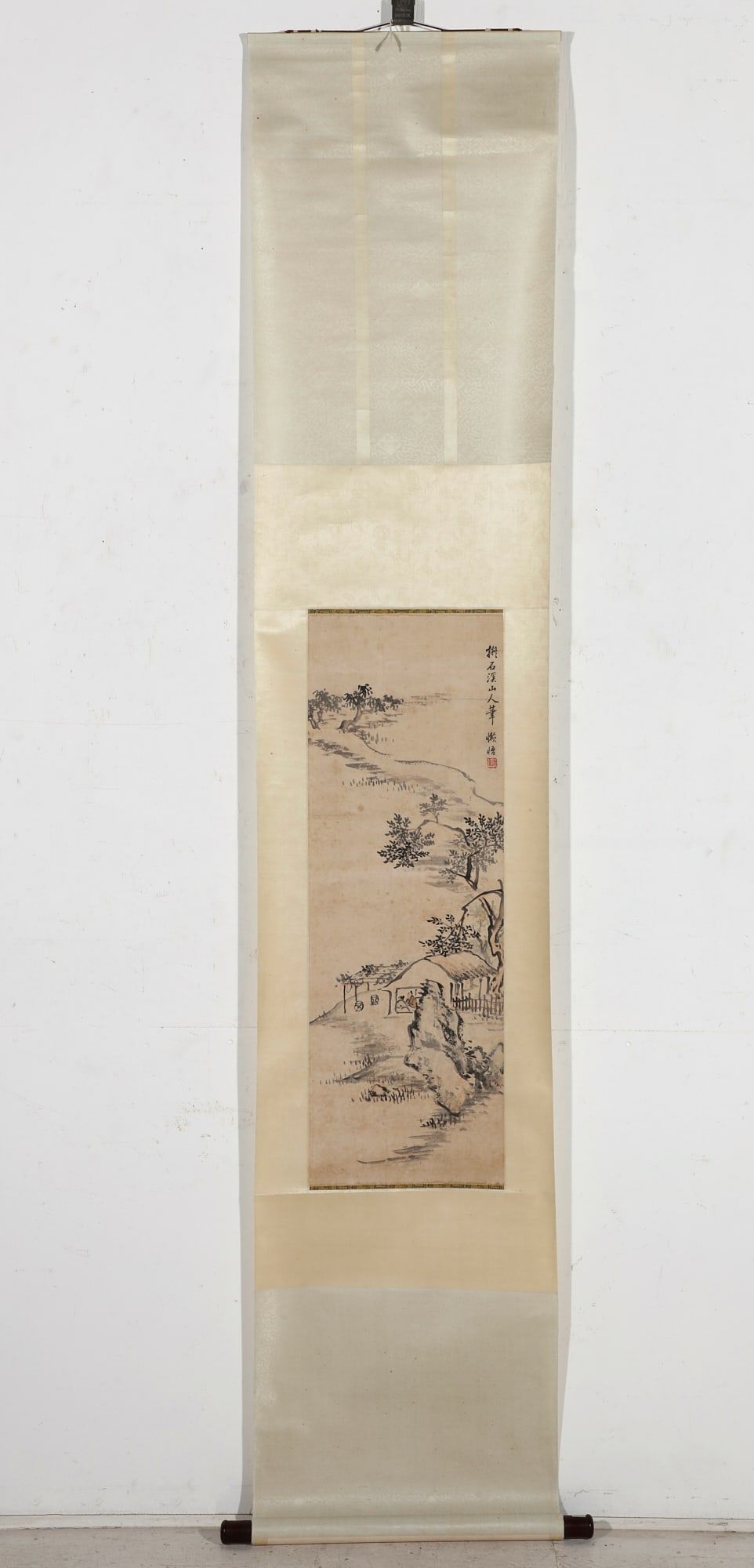 A CHINESE SCROLL DEPICTING A LANDSCAPEA