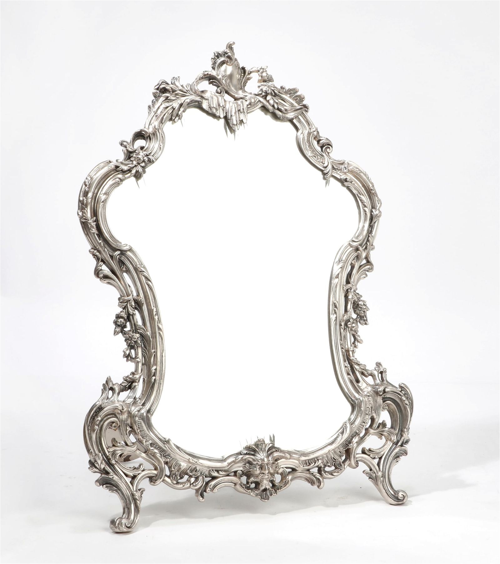 A ROCOCO STYLE SILVER METAL TABLE