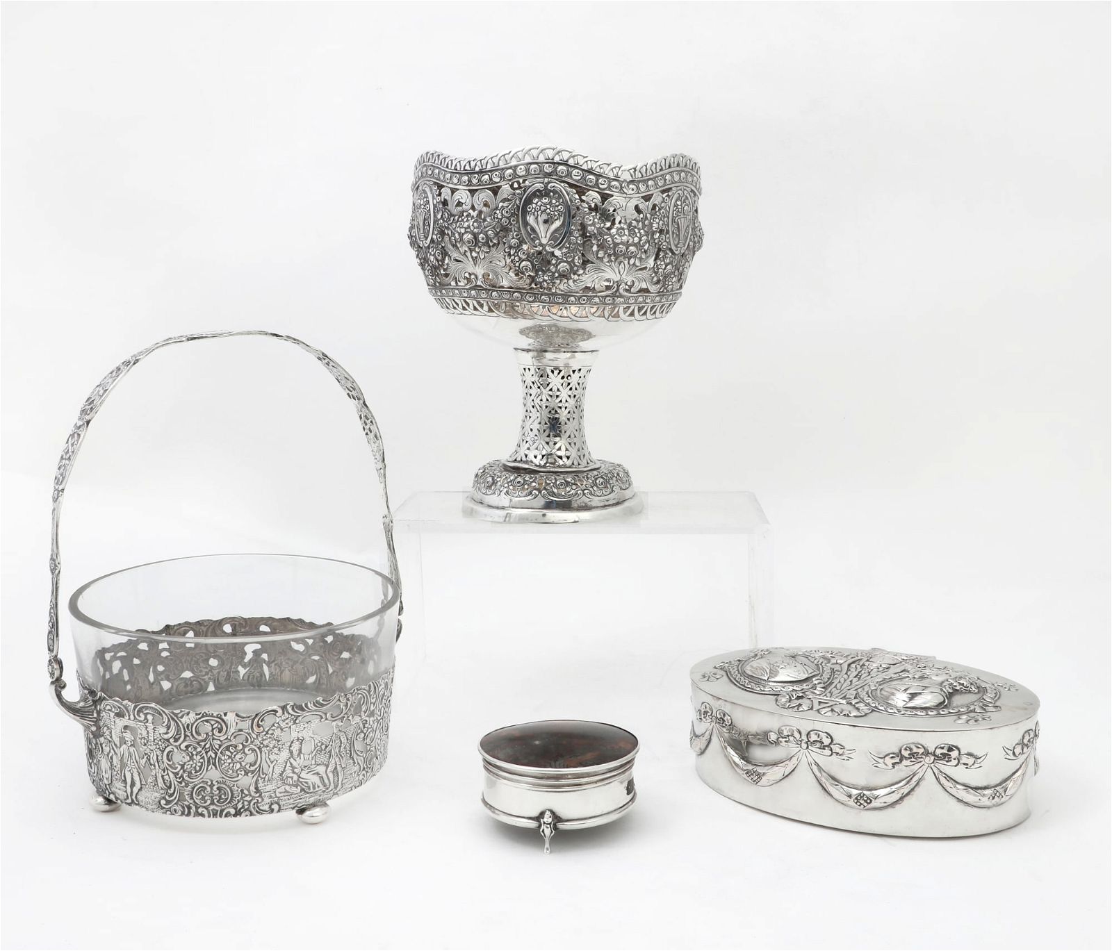 THREE GERMAN SILVER AND METALWARE