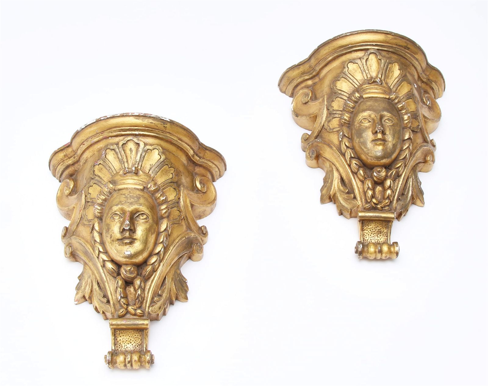 A PAIR OF BAROQUE STYLE GILTWOOD