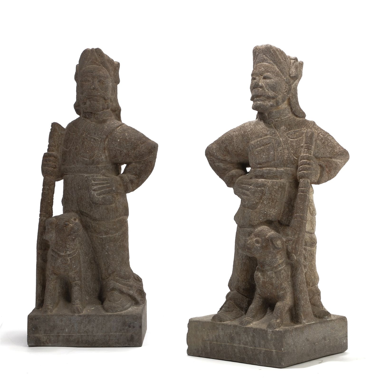 A PAIR OF JAPANESE STONE MODELS