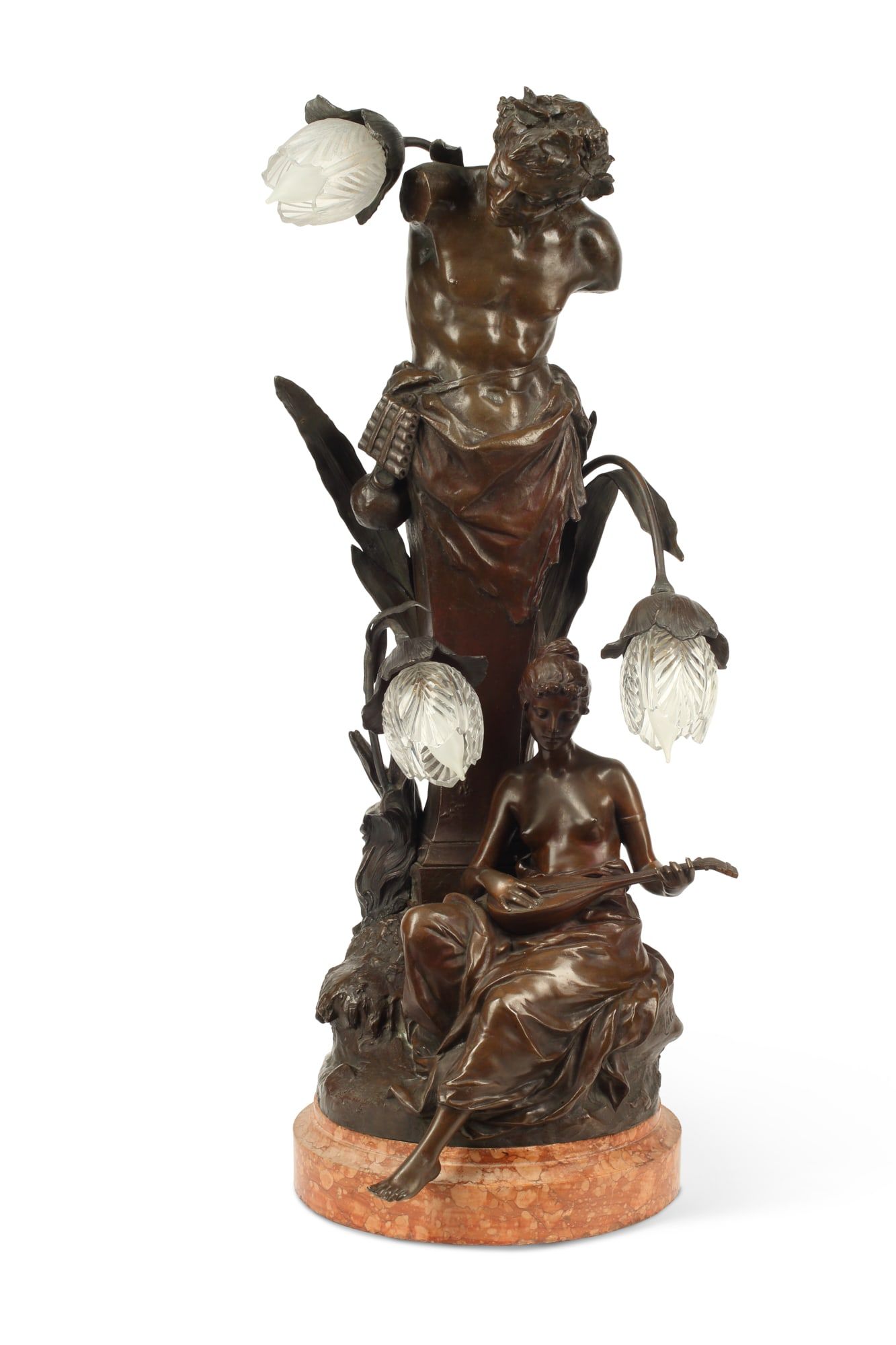 A FRENCH  BRONZE FIGURAL LAMP,