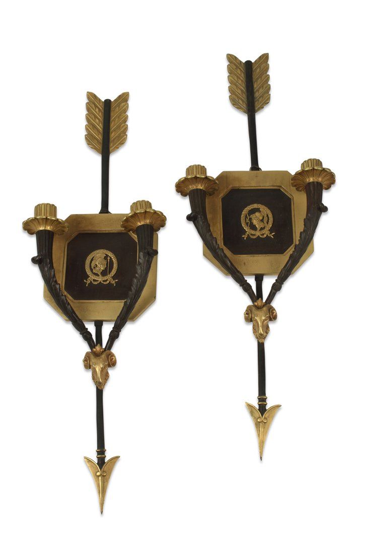 PAIR OF EMPIRE STYLE BRONZE TWO