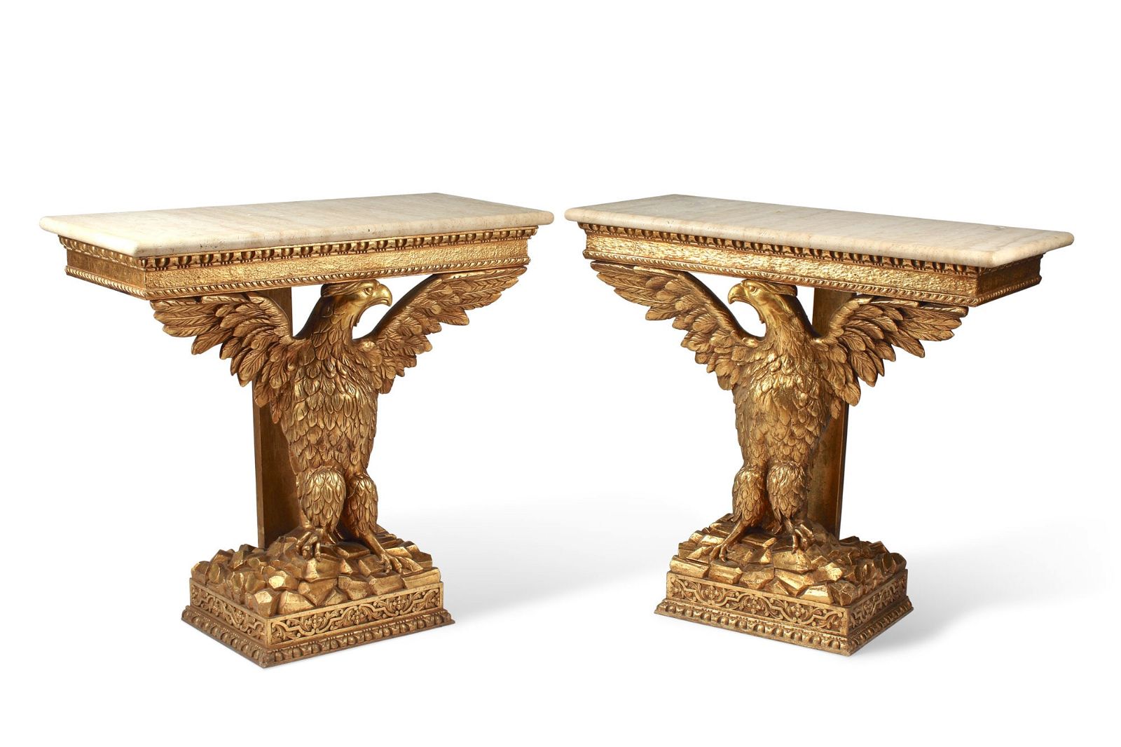 A PAIR OF GEORGE II STYLE GILTWOOD