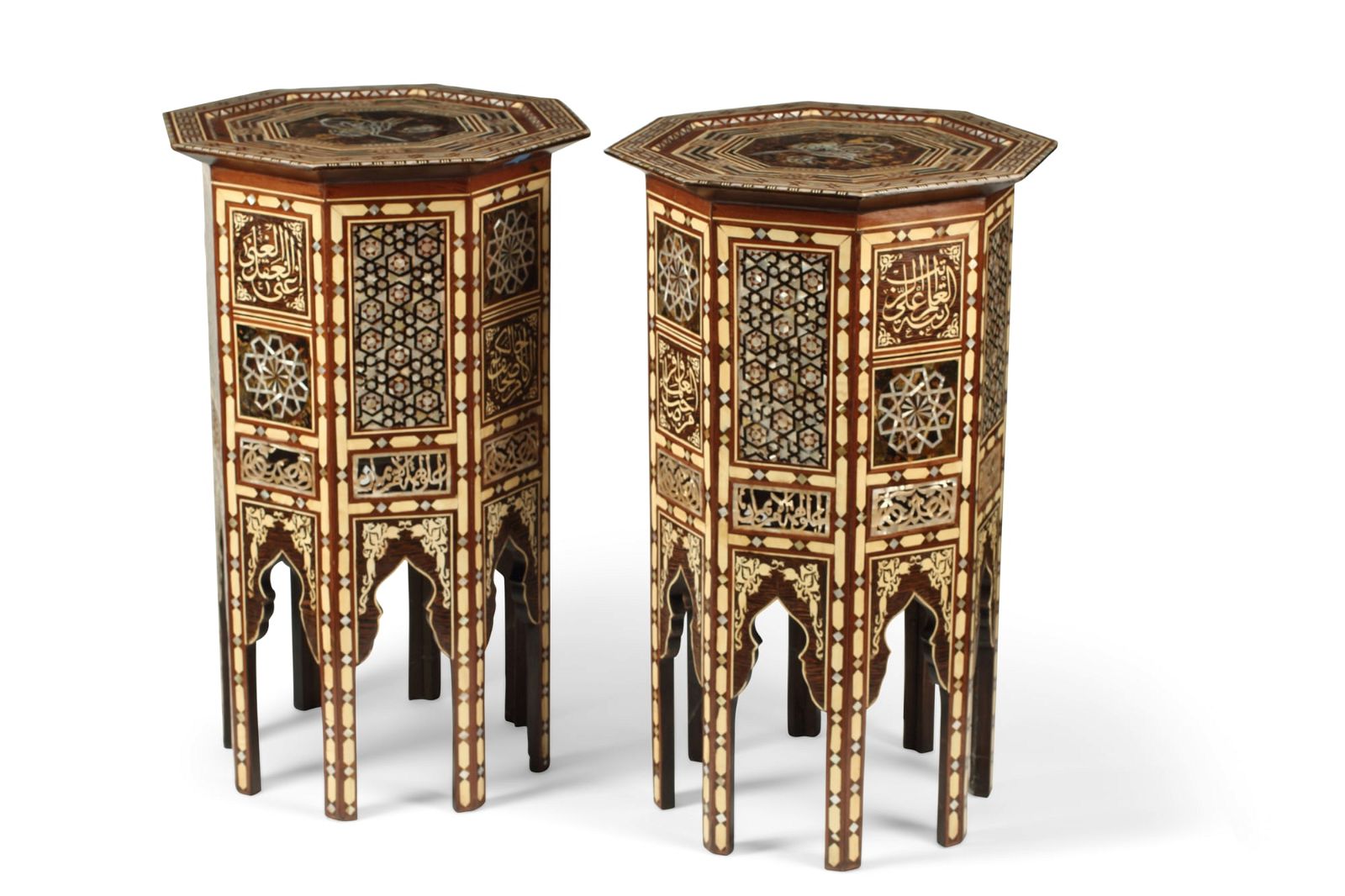 A PAIR OF LEVANTINE SHELL INLAID