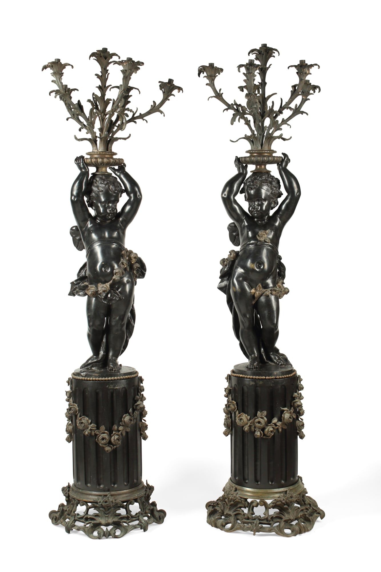 A PAIR OF FRENCH BRONZE FIGURAL