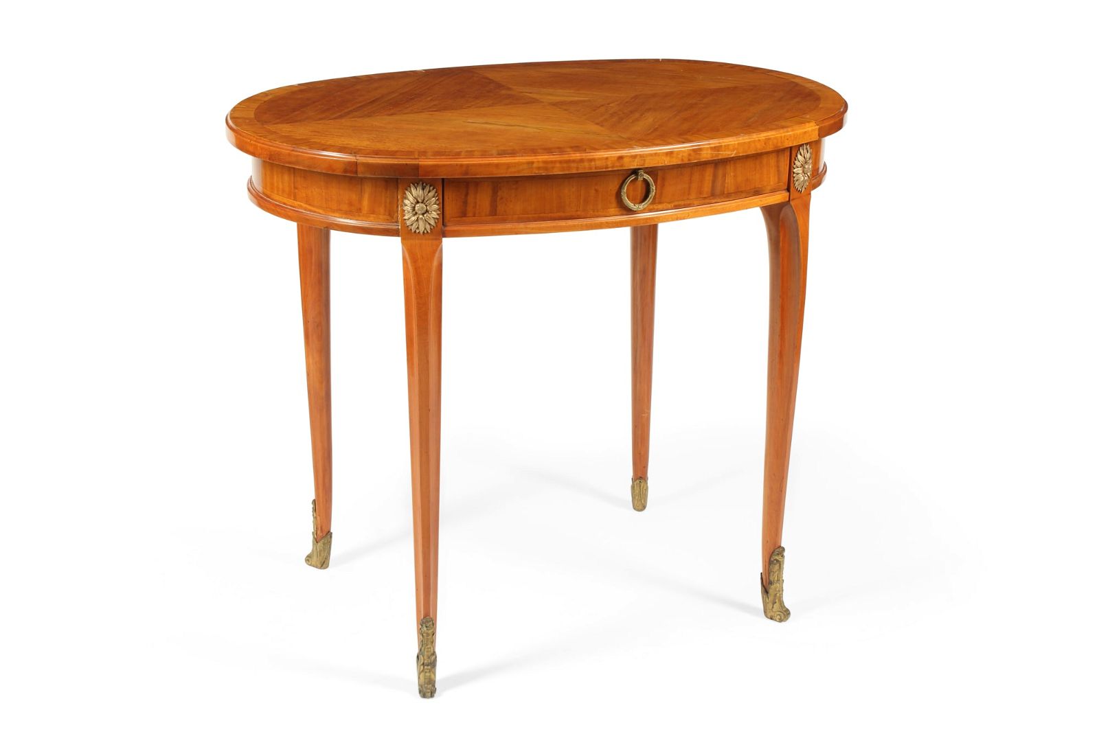 A FRENCH SATINWOOD OVAL CENTER