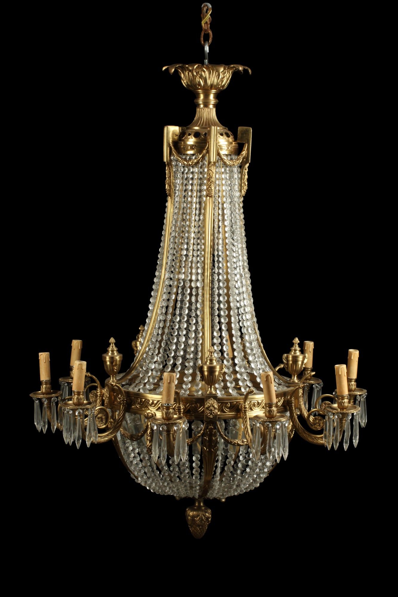 A LOUIS XVI STYLE BRONZE AND GLASS