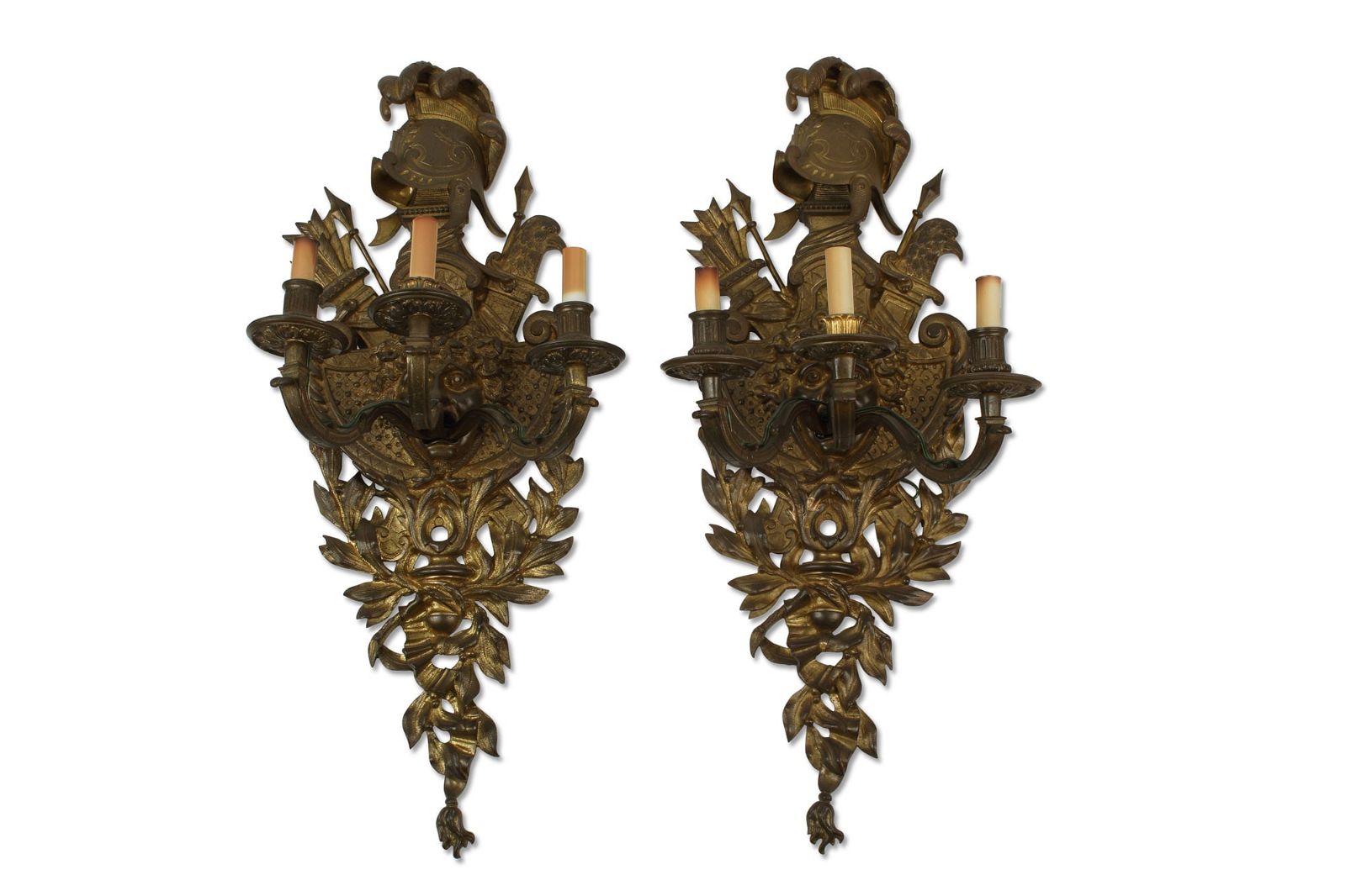 AN  PAIR OF LOUIS XVI STYLE BRONZE