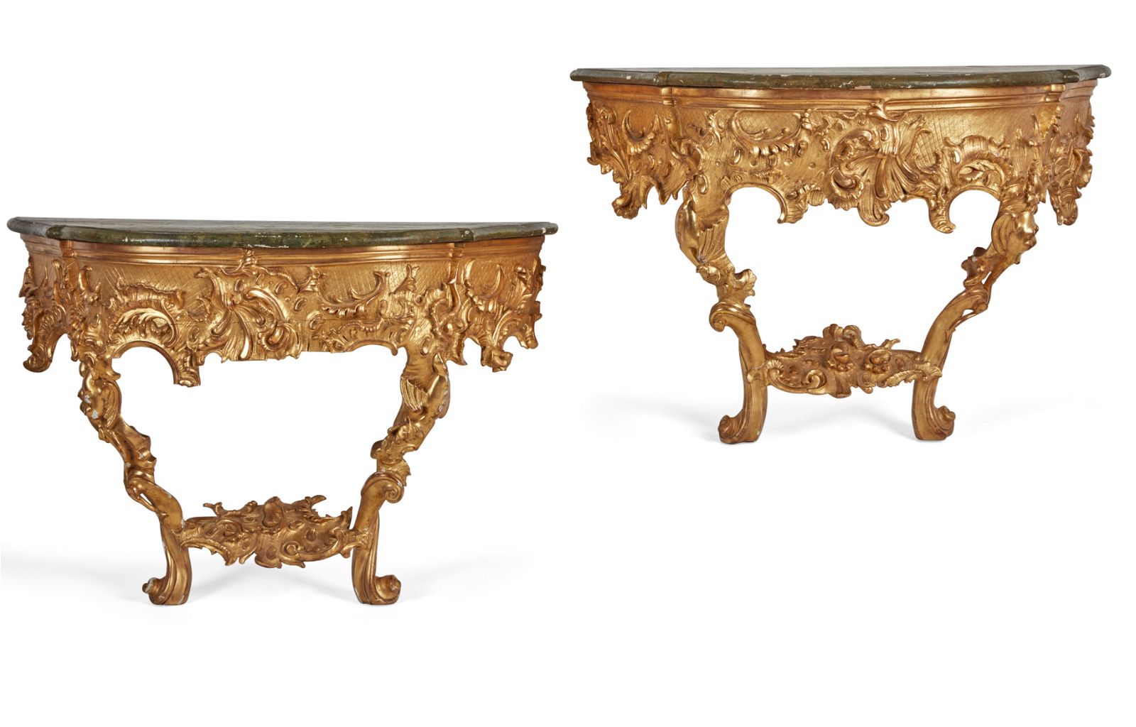 A PAIR OF SOUTH GERMAN ROCOCO GILTWOOD