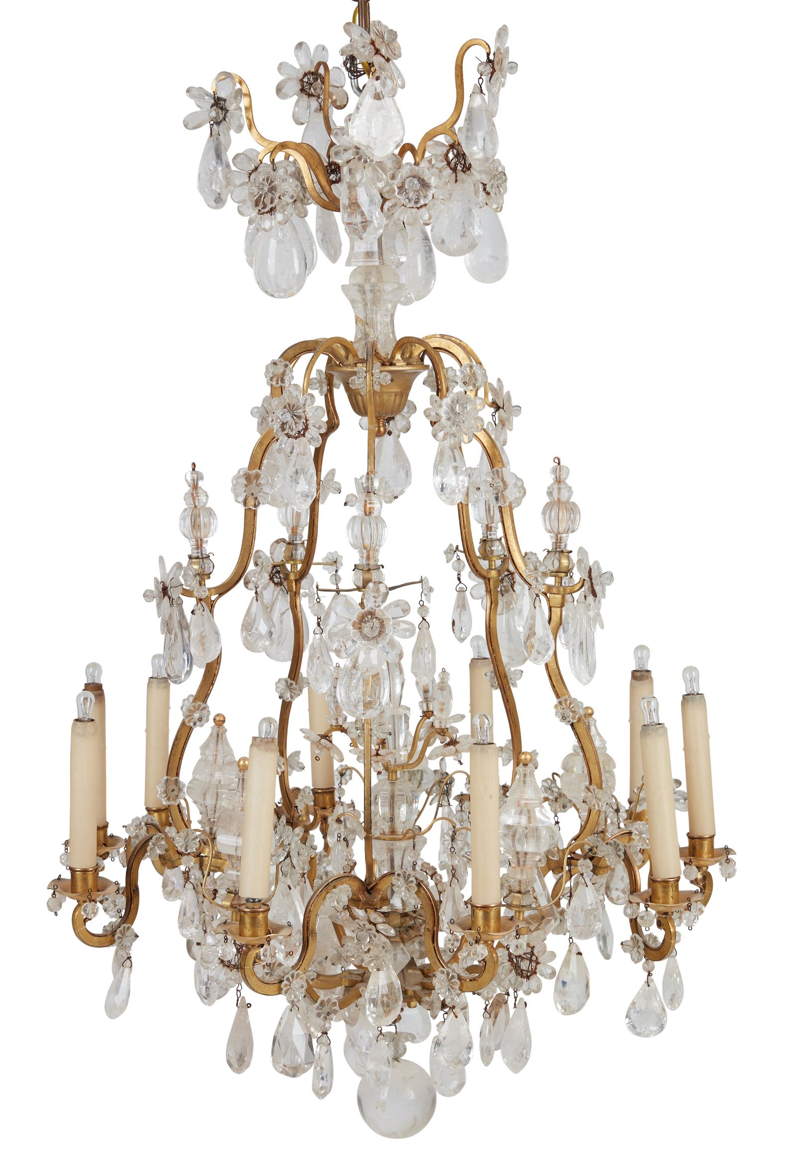 A LOUIS XV STYLE TEN LIGHT CHANDELIERA