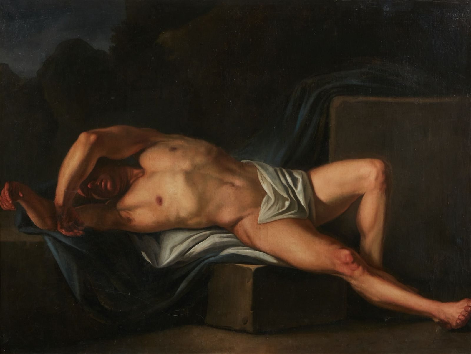 FRENCH SCHOOL, DRAPED RECLINING