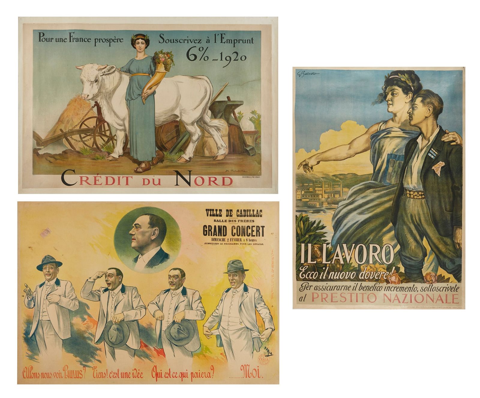 THREE EUROPEAN LITHOGRAPHIC POSTERSThree