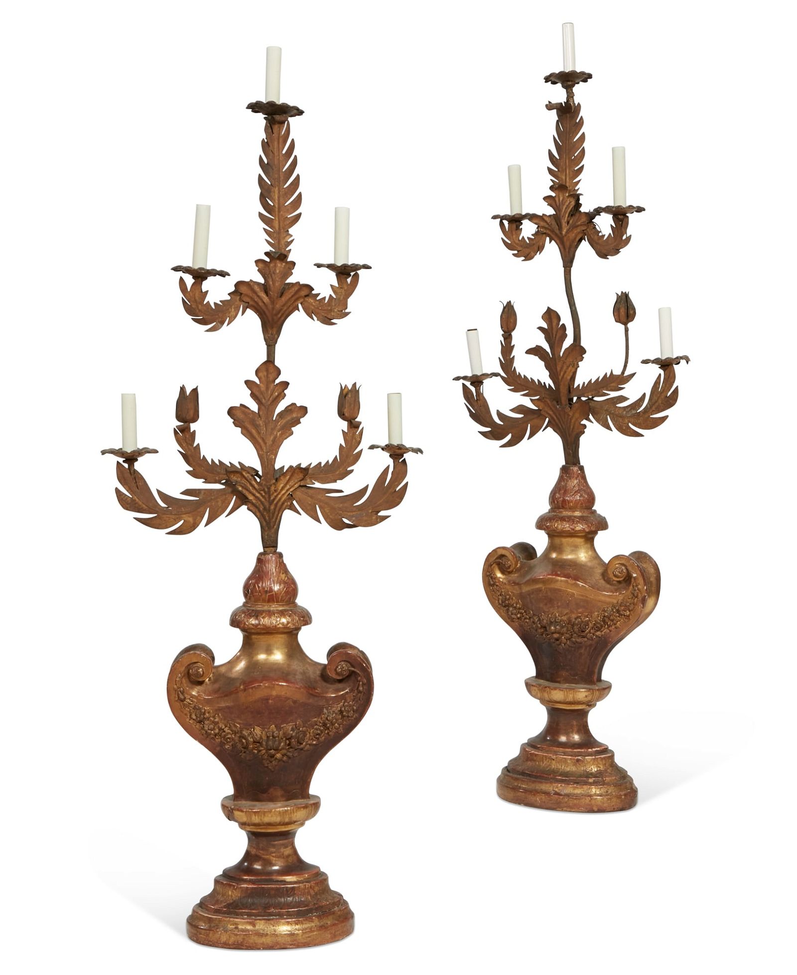 A PAIR OF ITALIAN BAROQUE GILTWOOD