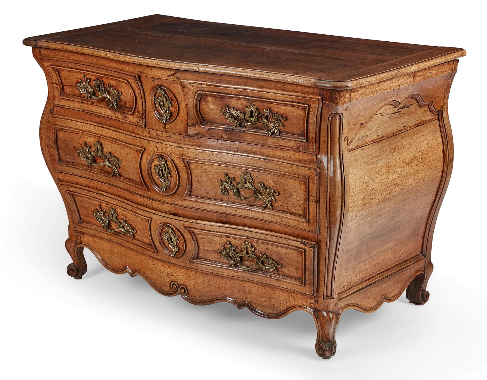 A LOUIS XV PROVINCIAL WALNUT COMMODE