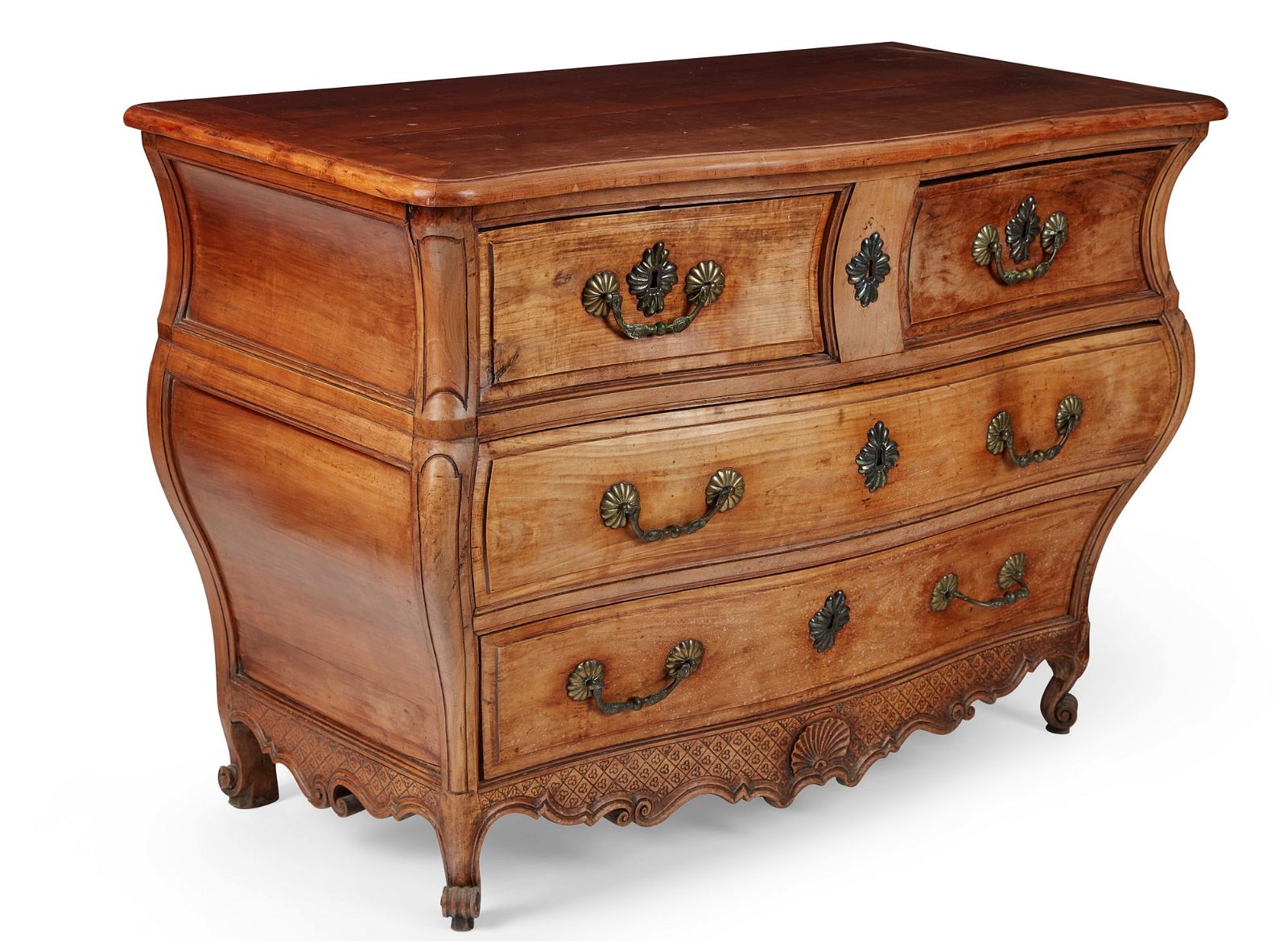 A LOUIS XV PROVINCIAL WALNUT COMMODE