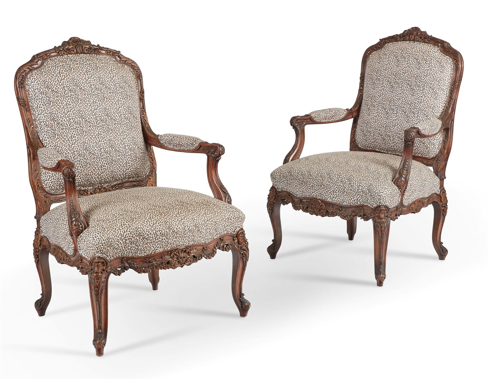A PAIR OF LOUIS XV STYLE BEECHWOOD