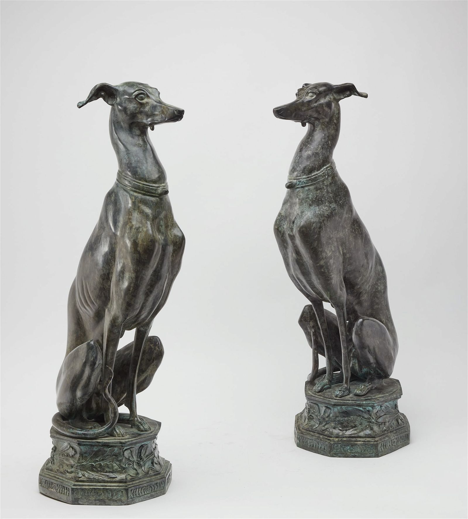 A PAIR OF ART DECO STYLE BRONZE
