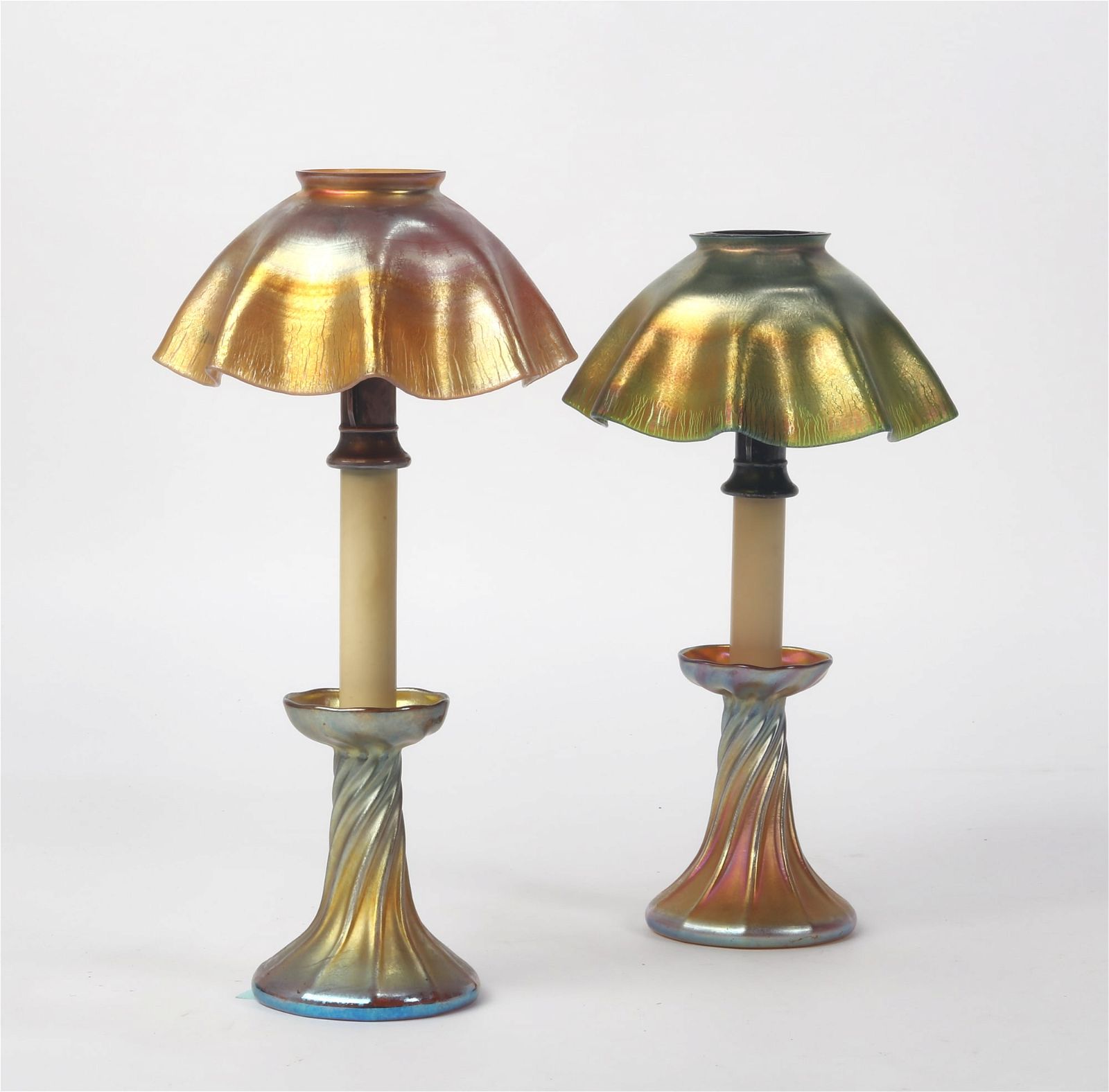 A PAIR OF TIFFANY STUDIOS FAVRILE