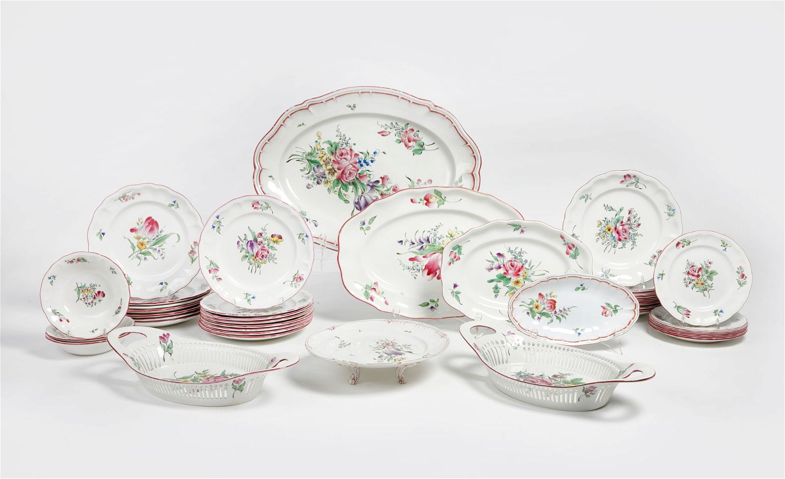 A FRENCH (LUNEVILLE) FAIENCE PART DINNER