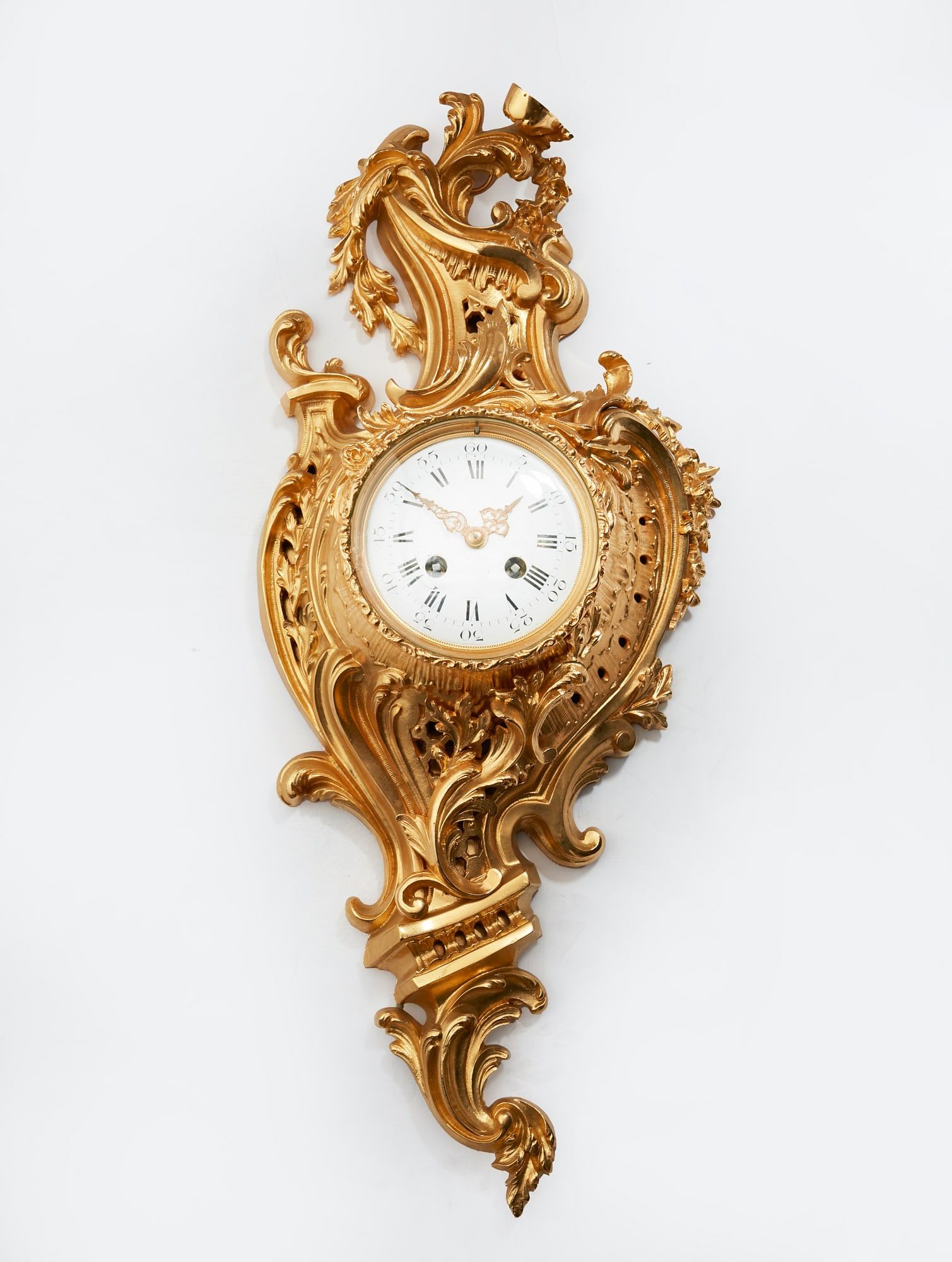 A LOUIS XV STYLE GILT BRONZE CARTEL