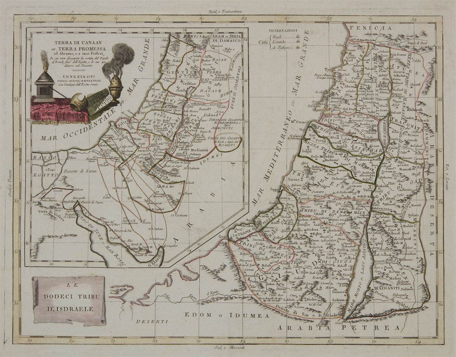 A 1785 ANTONIO ZATTA MAP OF THE HOLY