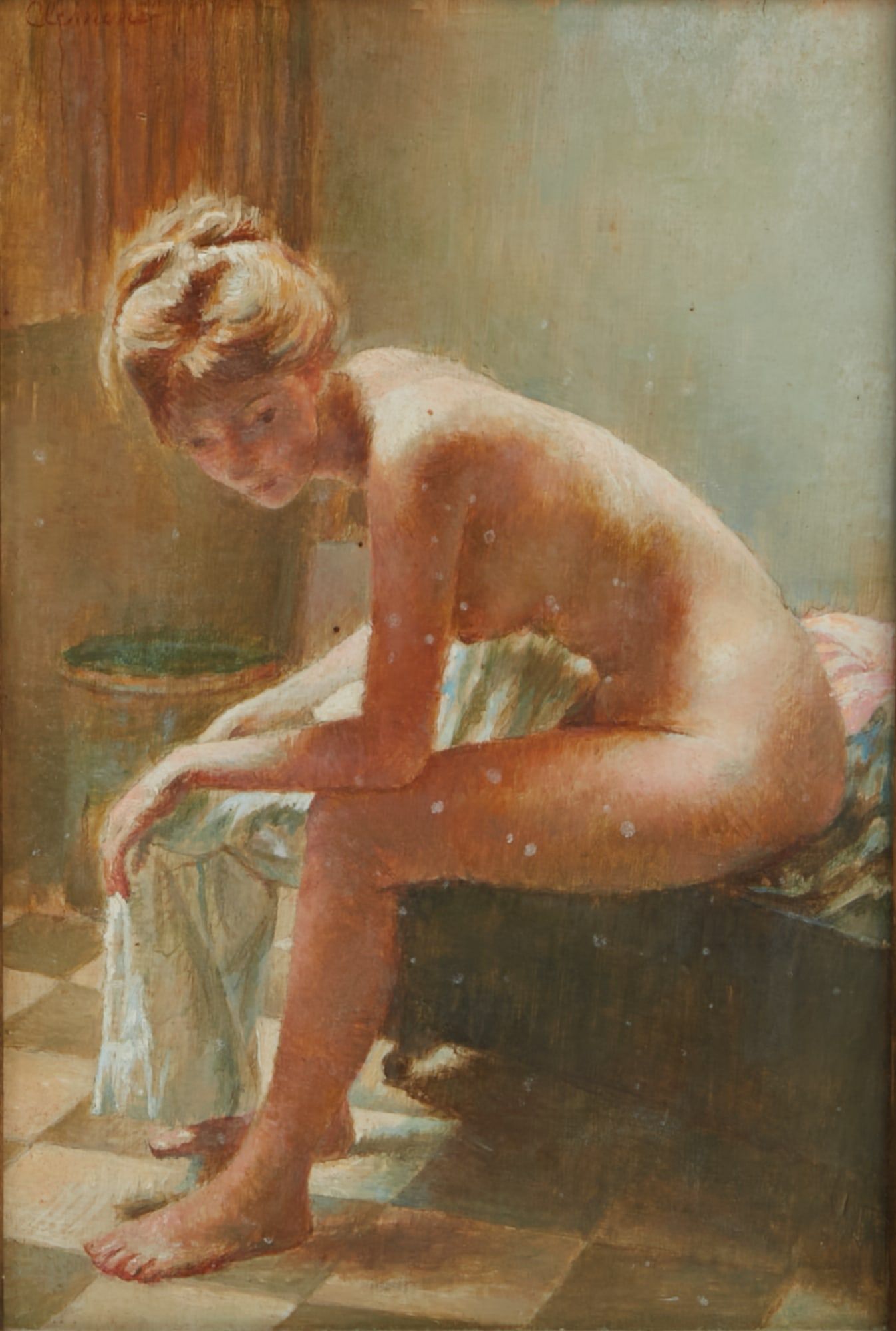 UNKNOWN ARTIST, SEATED FEMALE NUDEUnknown