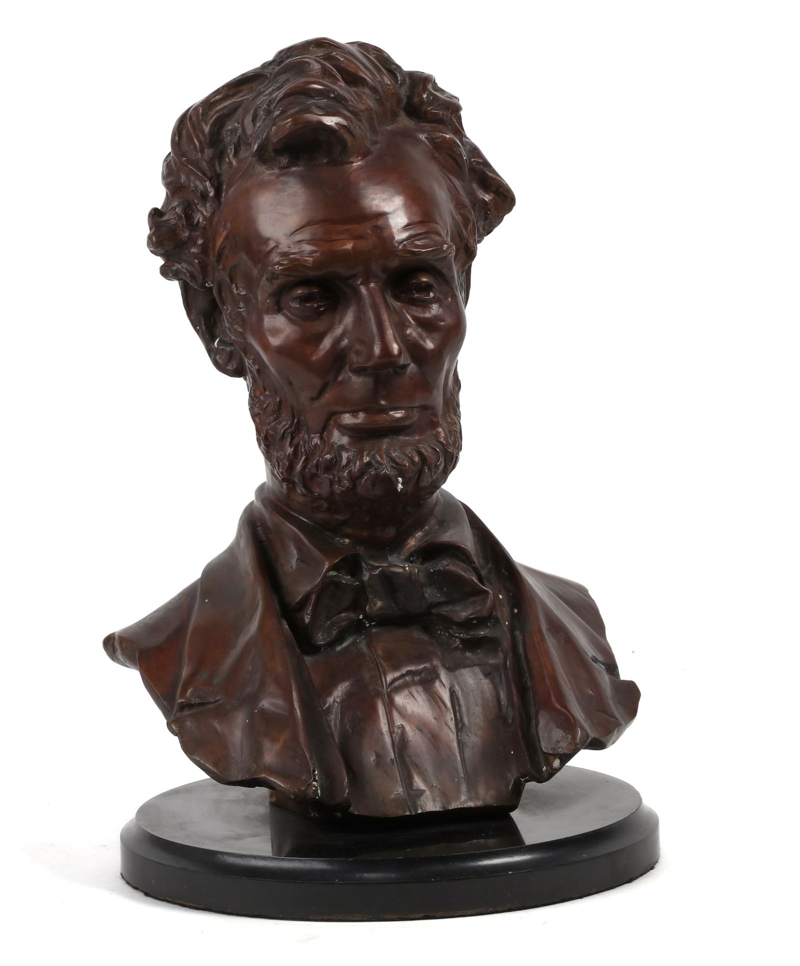 A PATINATED METAL BUST OF ABRAHAM