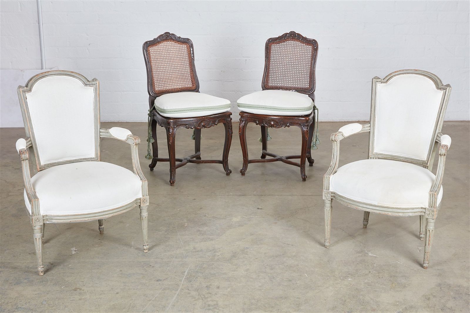A PAIR OF LOUIS XV FAUTEUILS WITH