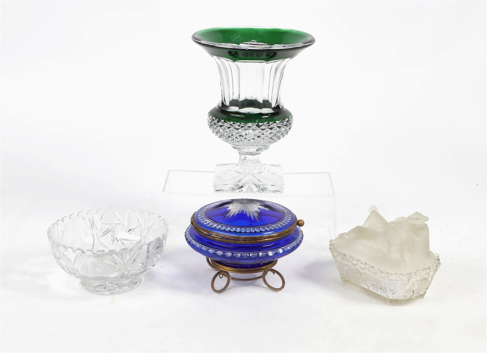 FOUR CONTINENTAL GLASS ARTICLES,