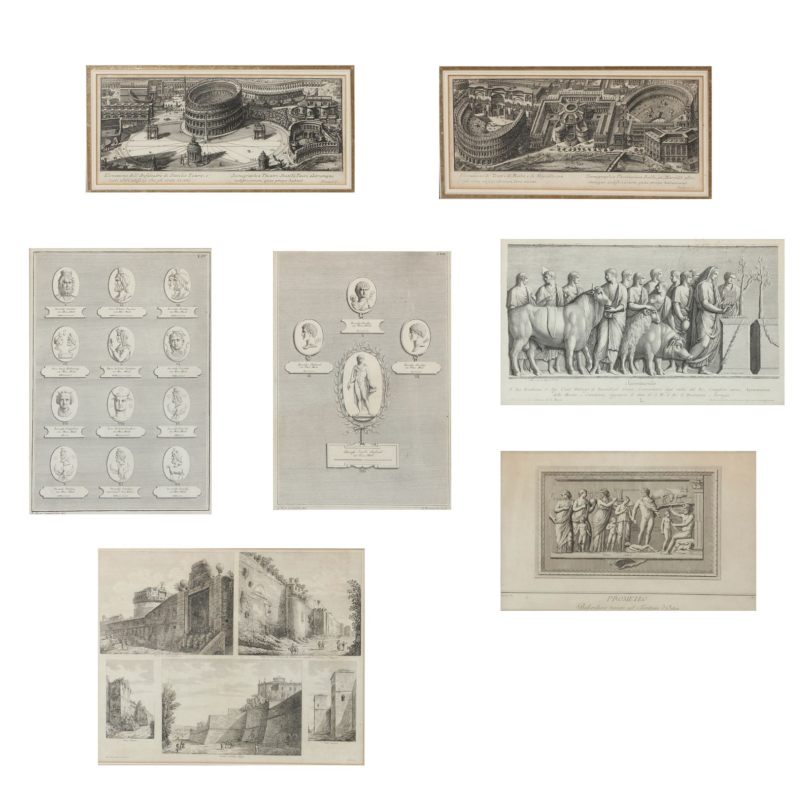 SEVEN NEOCLASSICAL ETCHINGS AND