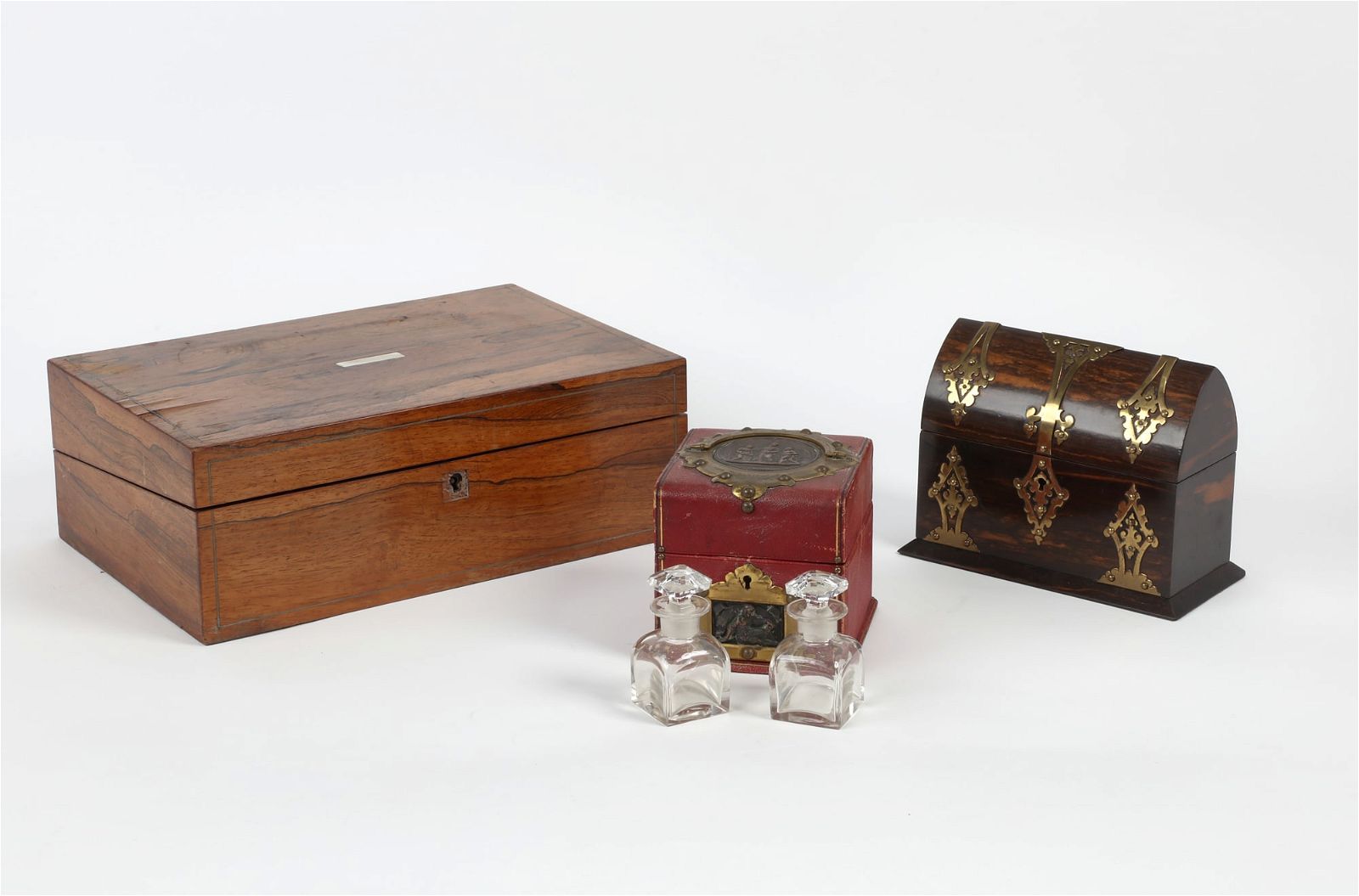 THREE ENGLISH TABLE BOXES, 19TH