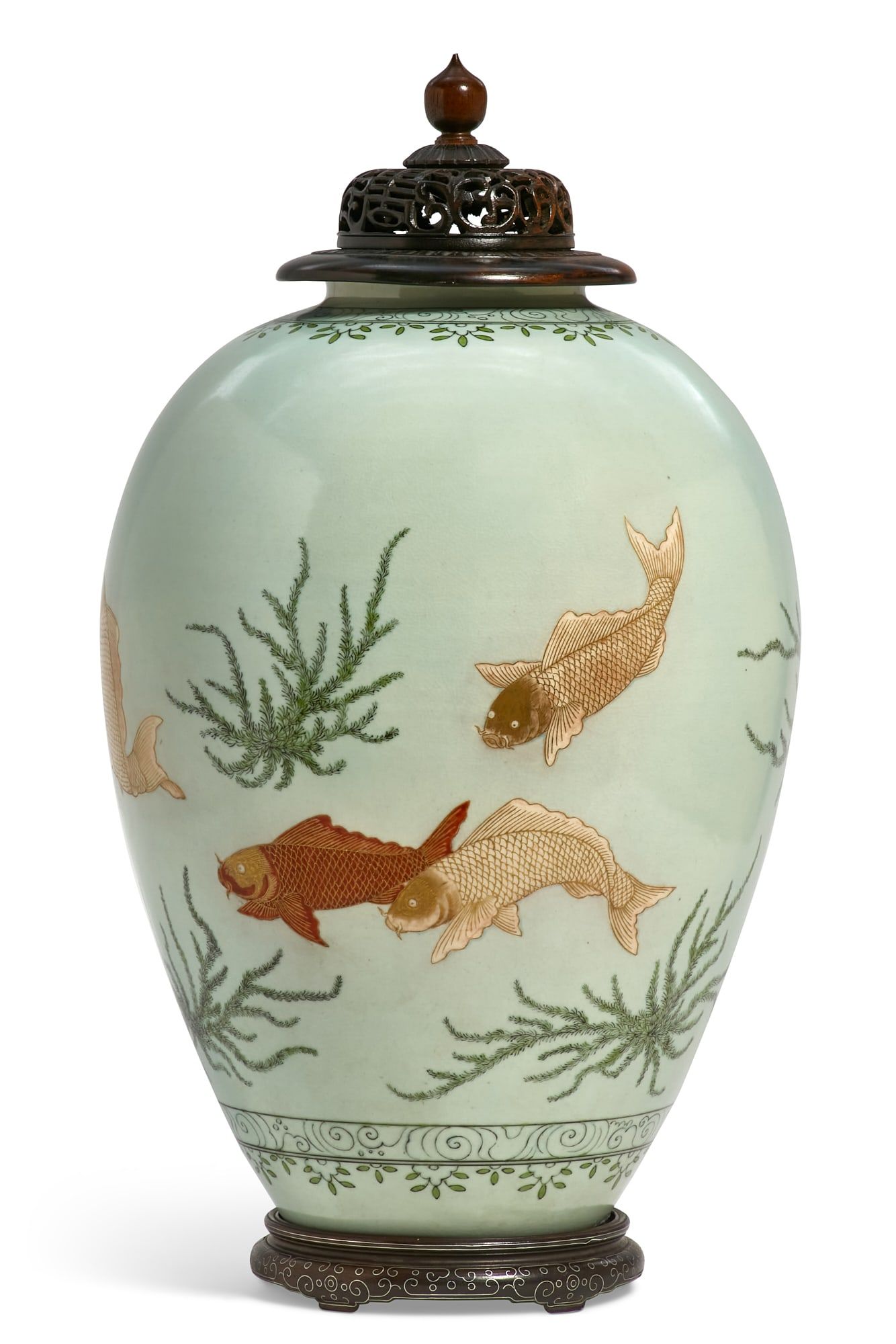 A JAPANESE PORCELAIN OVOID KOI