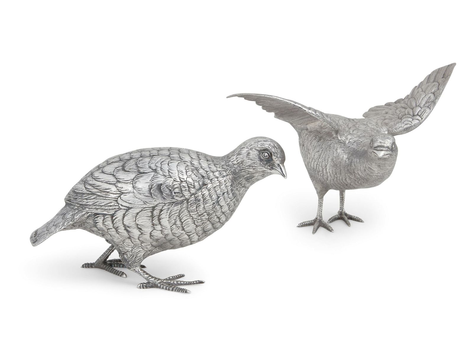 A PAIR OF ENGLISH SILVER MODELS