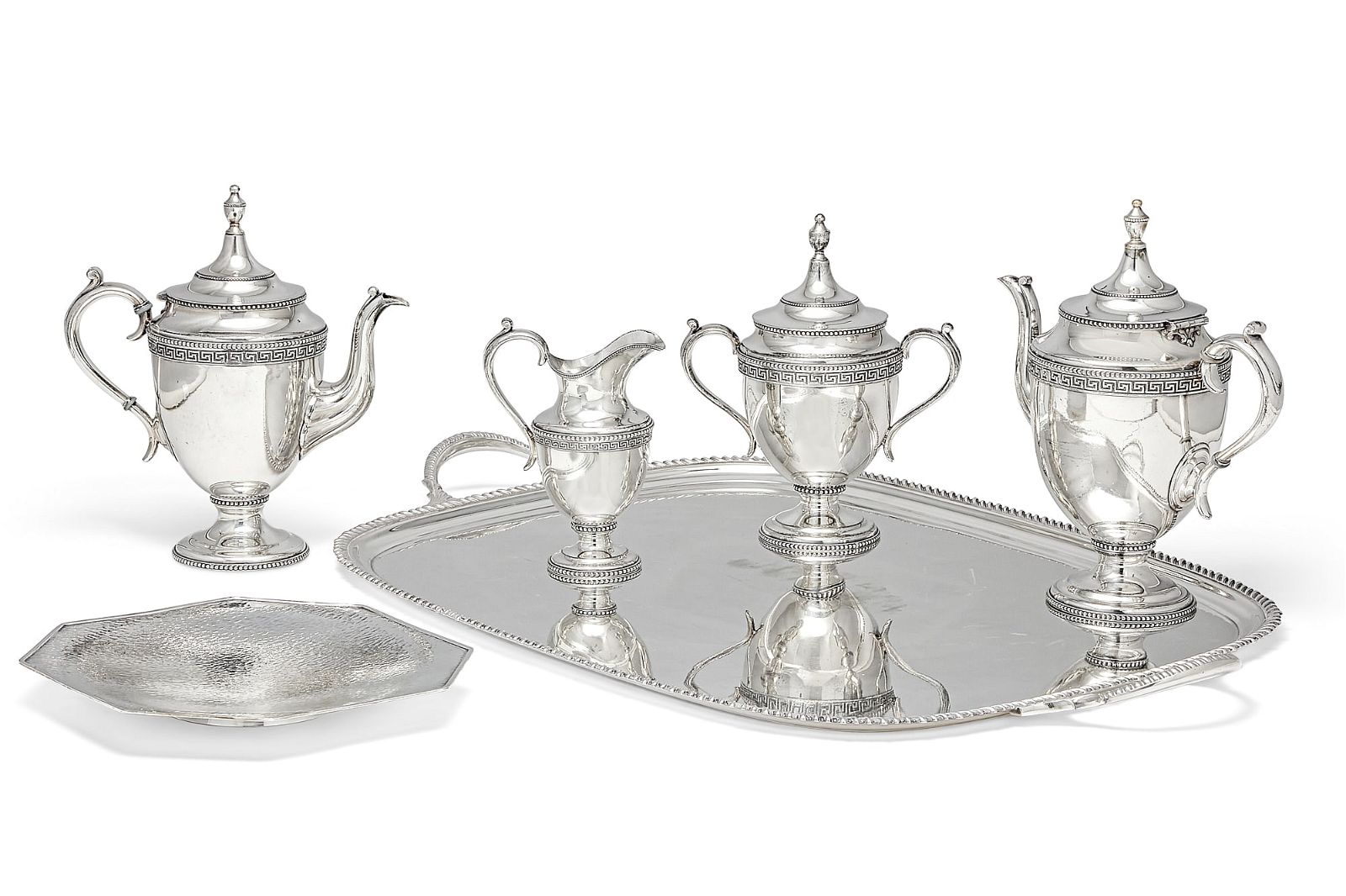 A SIX PIECE GROUP OF SILVERPLATE