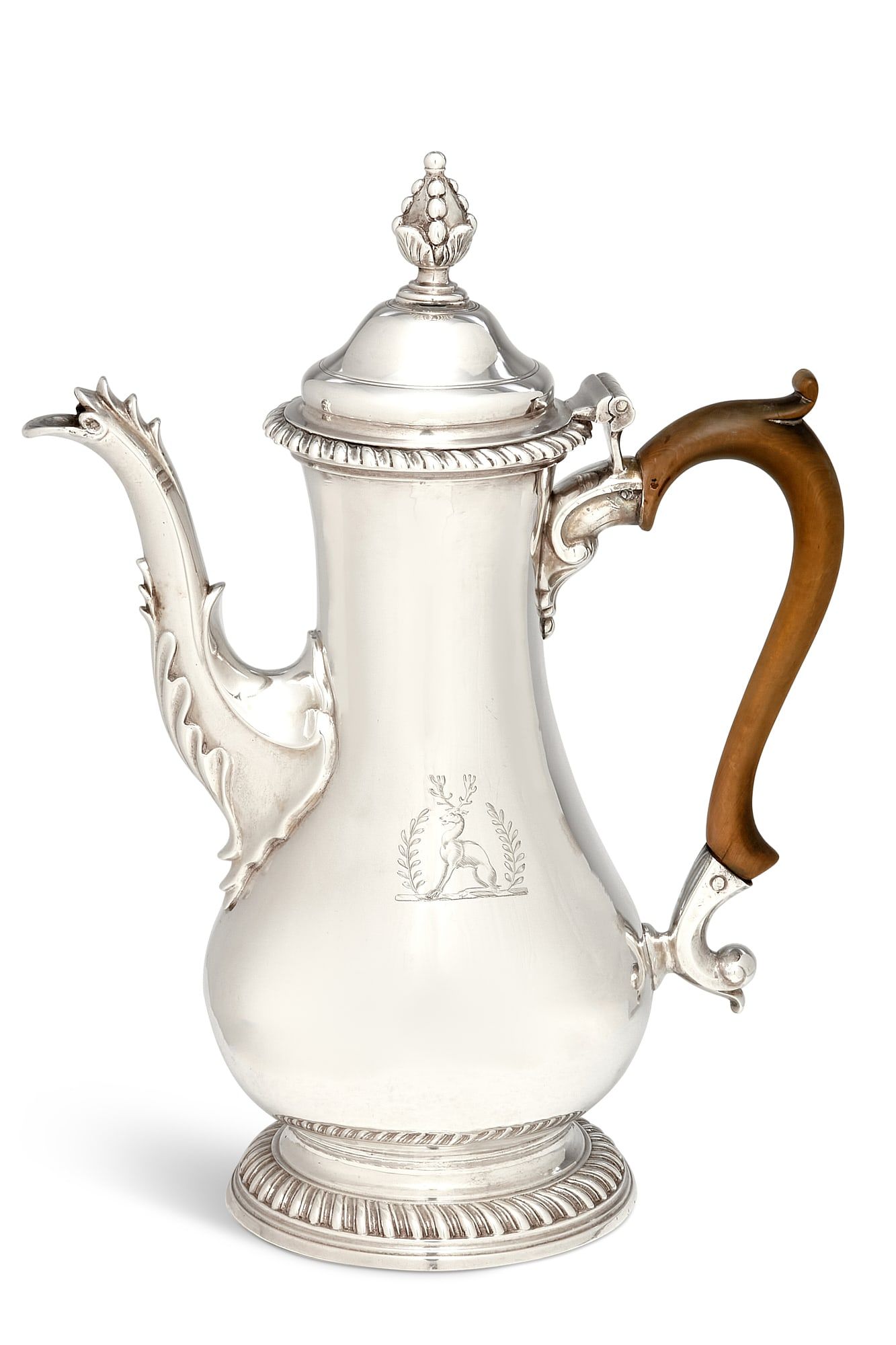 A GEORGE III STERLING SILVER COFFEE