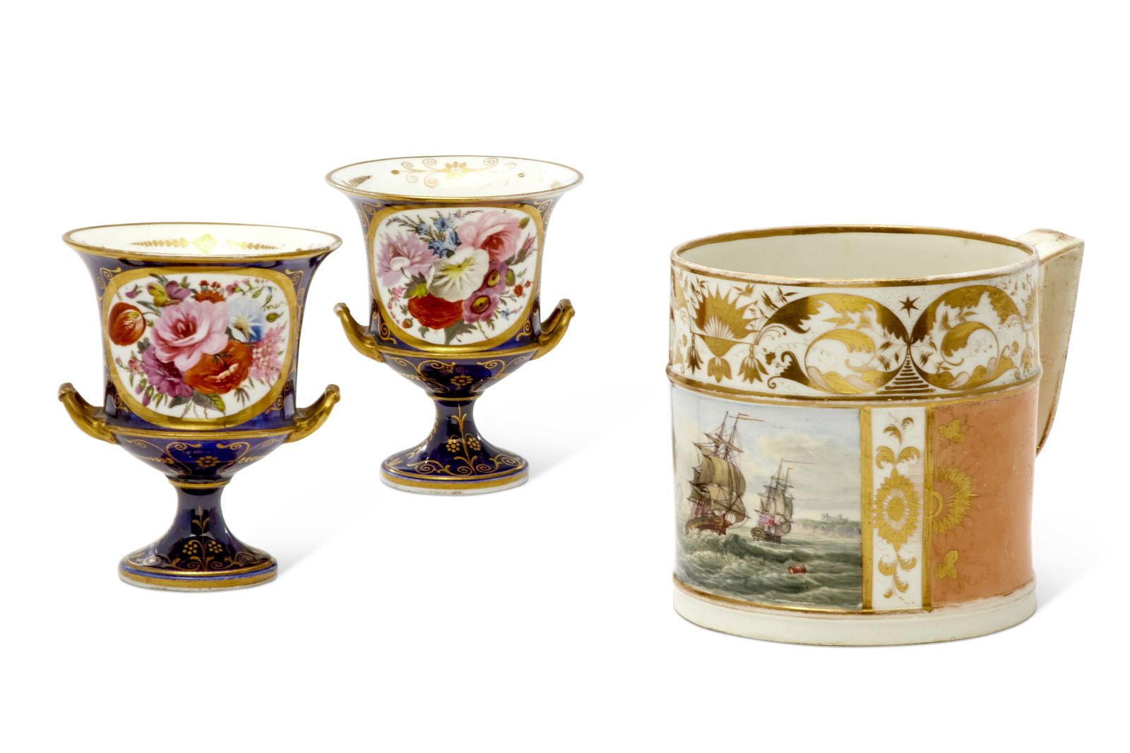 THREE ENGLISH PORCELAIN ARTICLESThree