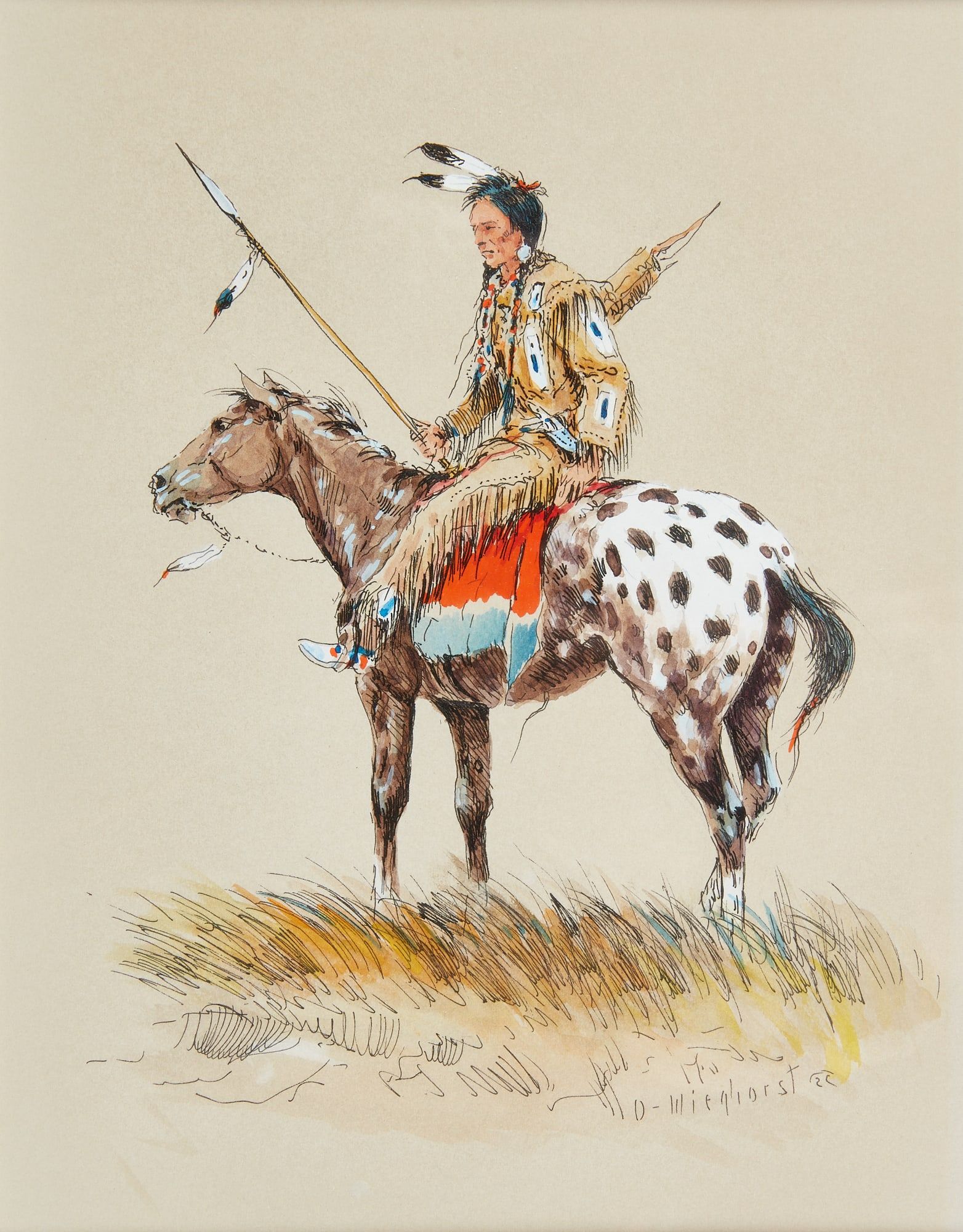 OLAF CARL WIEGHORST, HORSE AND RIDEROlaf