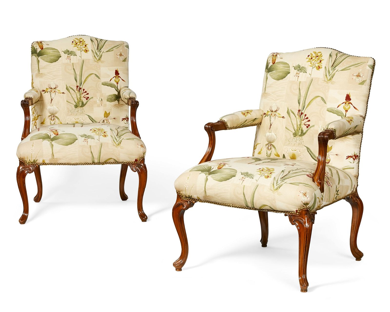 A PAIR OF GEORGE III MAHOGANY OPEN