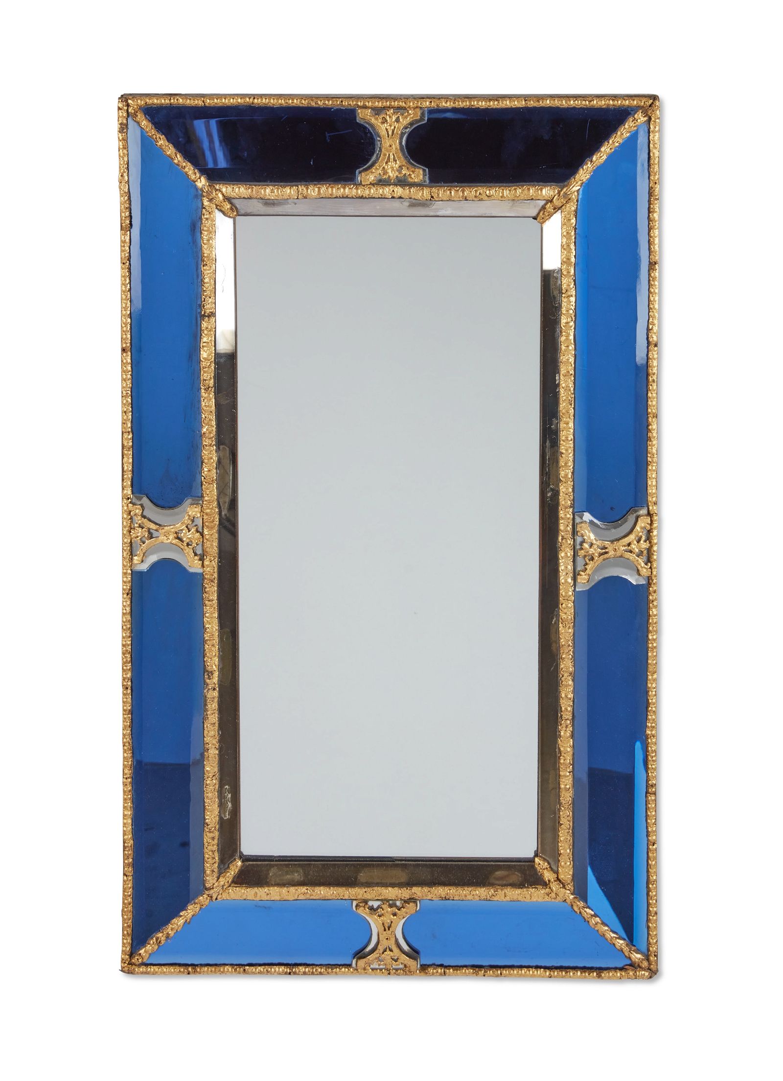 A VENETIAN GILTWOOD, COBALT AND